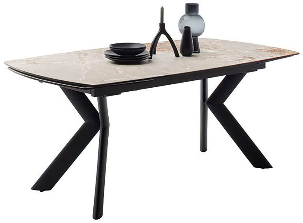 MCA furniture Esstisch »OSSANA Vierfußtisch 180-260 cm«, (Einzelstück), Keramik,Metall,Stirnauszug,ausziehbar,Tischplatte 13 mm,8-10 Personen