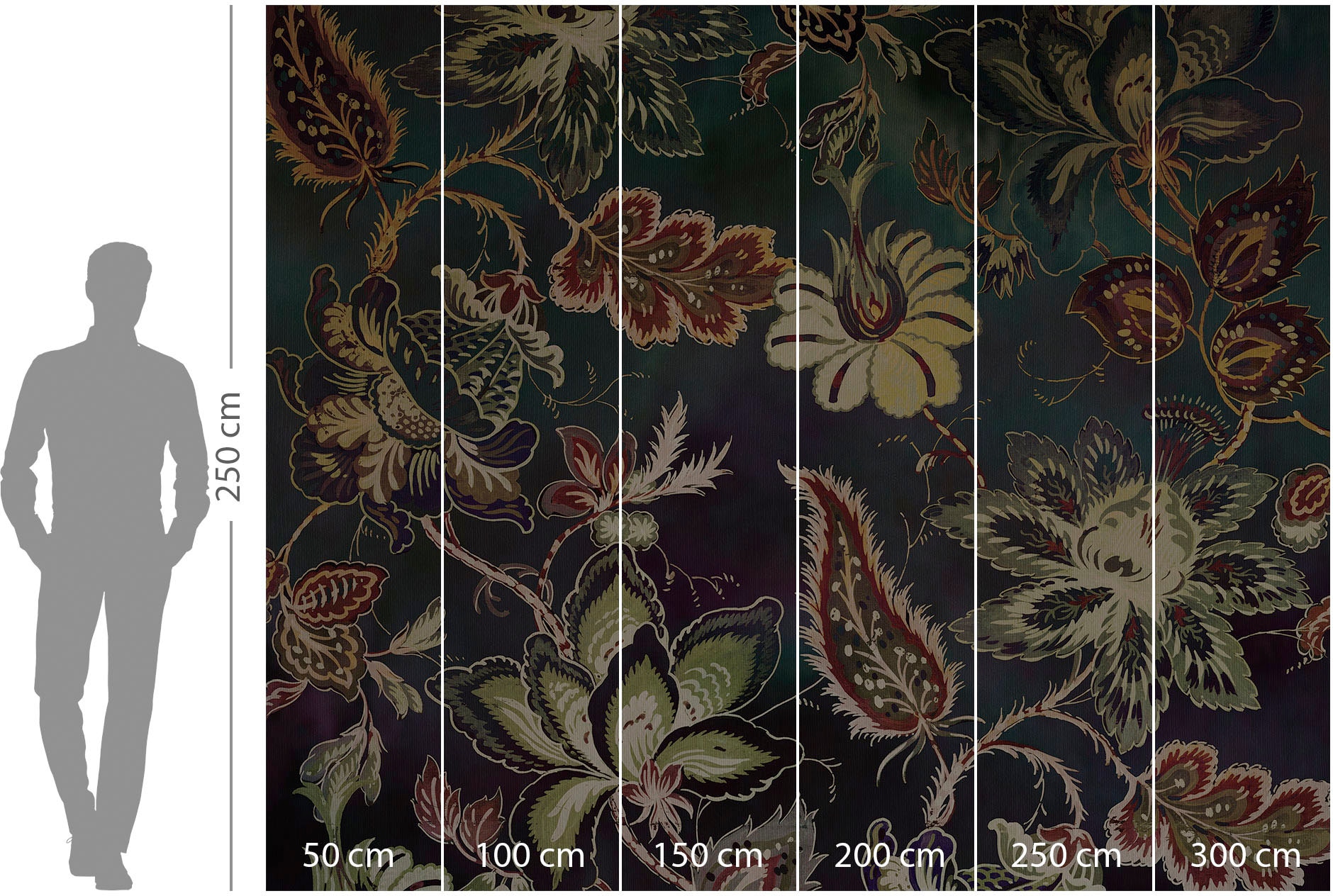 Komar Vliestapete »Digitaldruck Vlies -  Moonshadow Blossom - Größe 300 x 250 cm« bedruckt glatt Wohnzimmer, Schlafzimmer