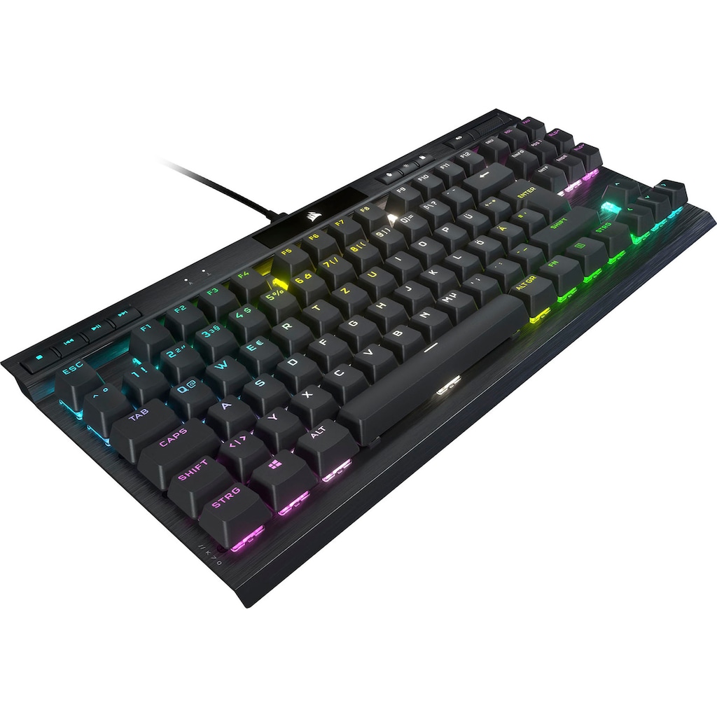 Corsair Gaming-Tastatur »K70 TKL RGB CHAMPION SERIES MX SPEED«, (Fn-Tasten-Multimedia-Tasten-USB-Anschluss-Lautstärkeregler)