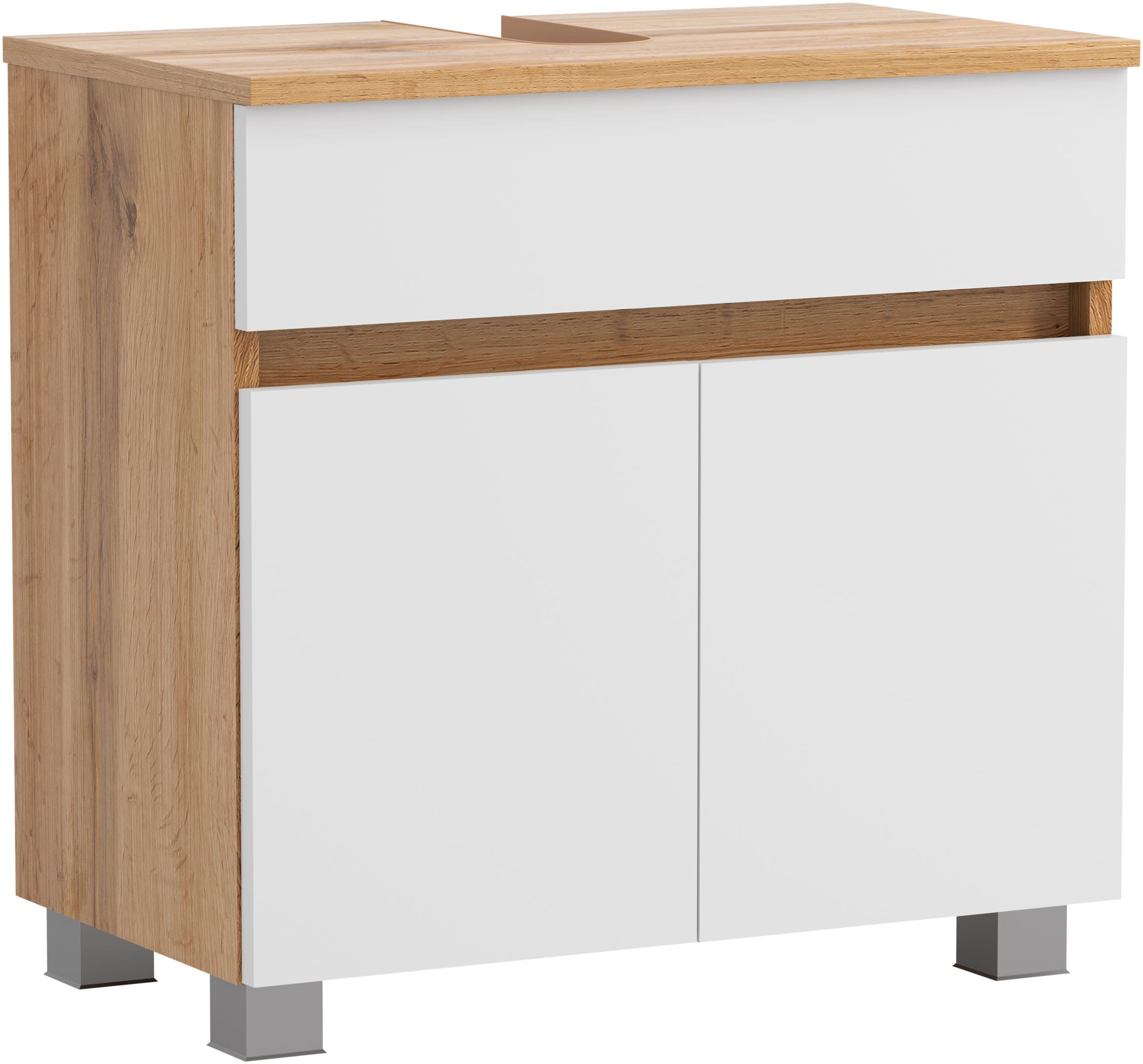 OTTO home Waschbeckenunterschrank "Bozen, Unterbeckenschrank 60 cm" griffloses Design, Maße (B/T/H): 60/35/54 cm
