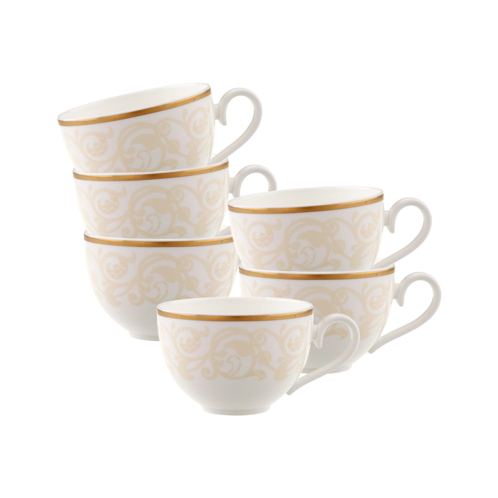 Villeroy & Boch Tasse "Kaffee-/Teeobertassen Ivoire 120 ml 6er Set weiß-gol günstig online kaufen