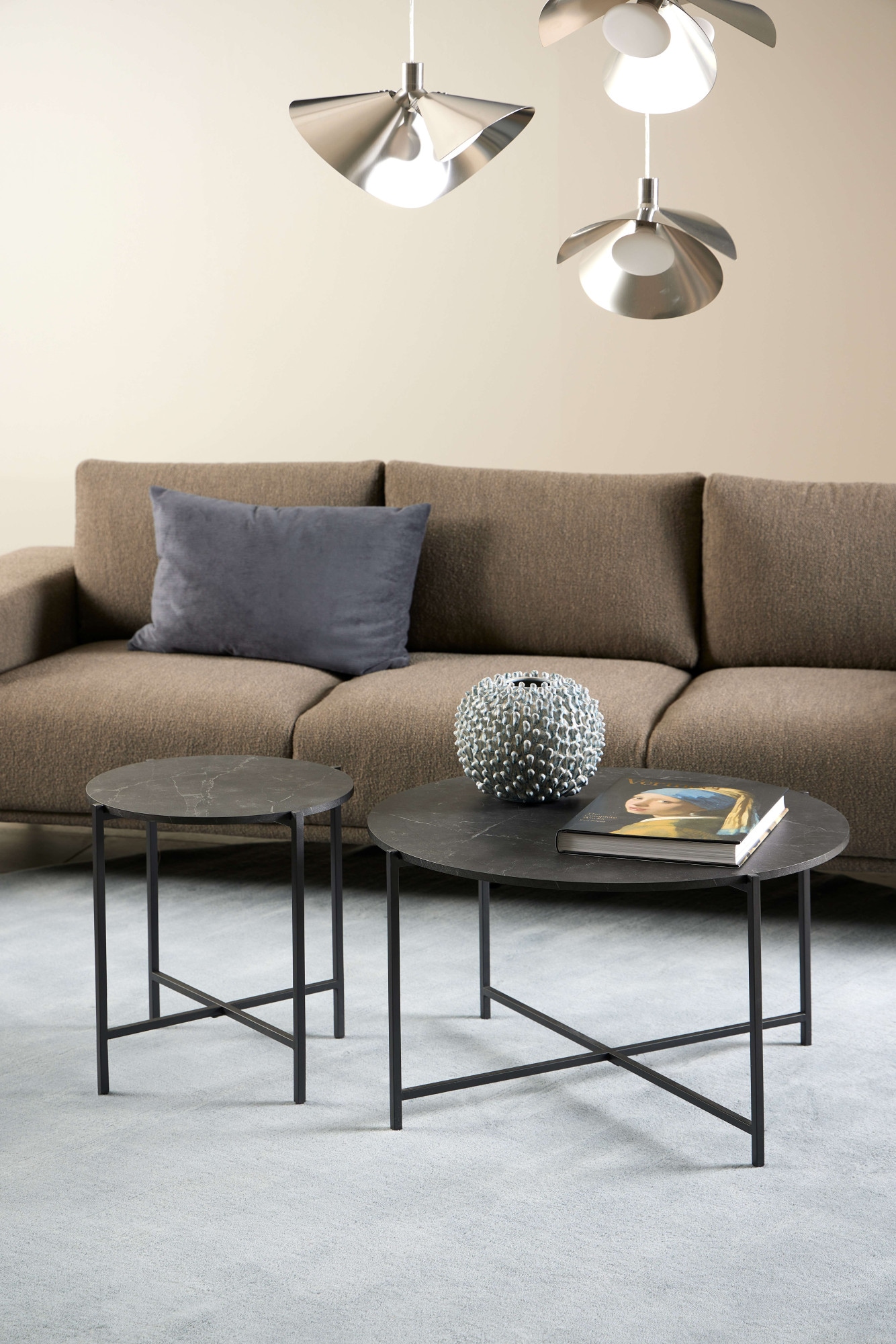 ACTONA GROUP Couchtisch »Lamoine«, Rund, Izmir matt schwarz, rau Melamin, Ø70x42 cm