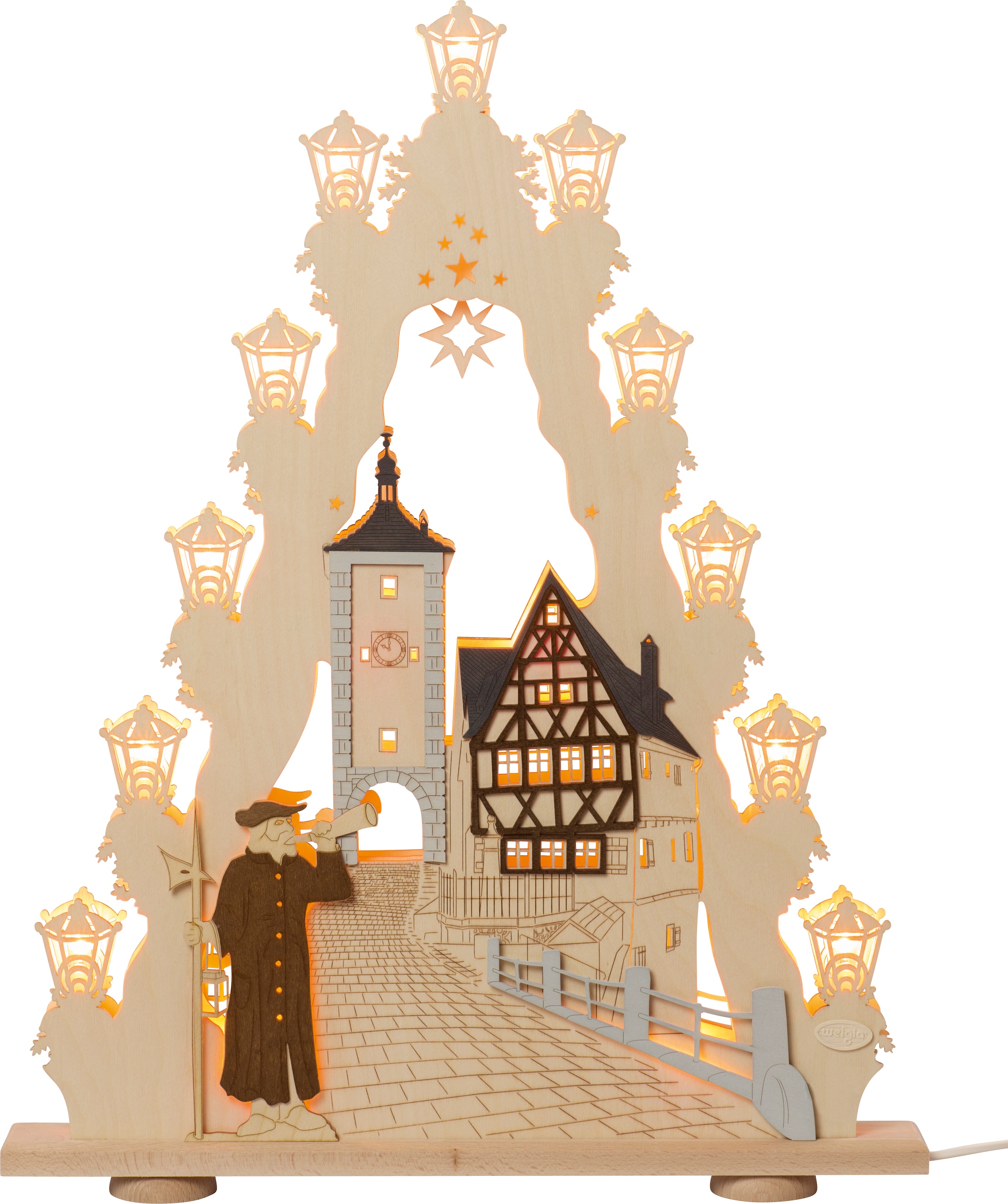 bestellen Weihnachtsdeko«, 3D-Effekt Tauber, Weigla BAUR »Rothenburg Lichterspitze, LED | mit ob 15-flammig, Lichterbogen der
