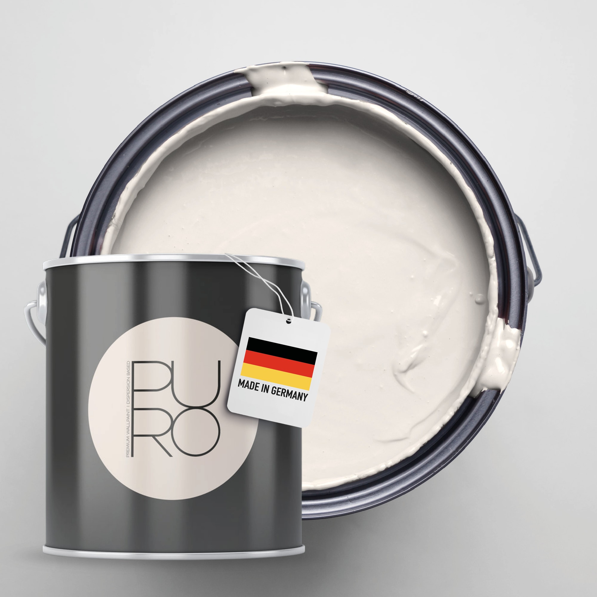 A.S. Création Wandfarbe »Premium Innenwandfarbe PURO Tuchmatt creamy grey« ideal für Wohnzimmer, Schlafzimmer, Flur und Küche, Farbwelt Grau