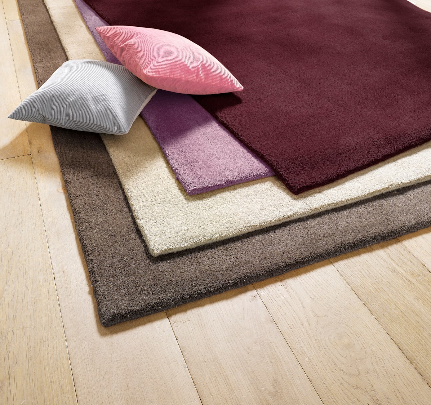 Teppich HEINE HOME Gr. 3, rot (bordeaux), B:90cm H:15mm L:160cm, Wolle, Teppiche, Teppich 3