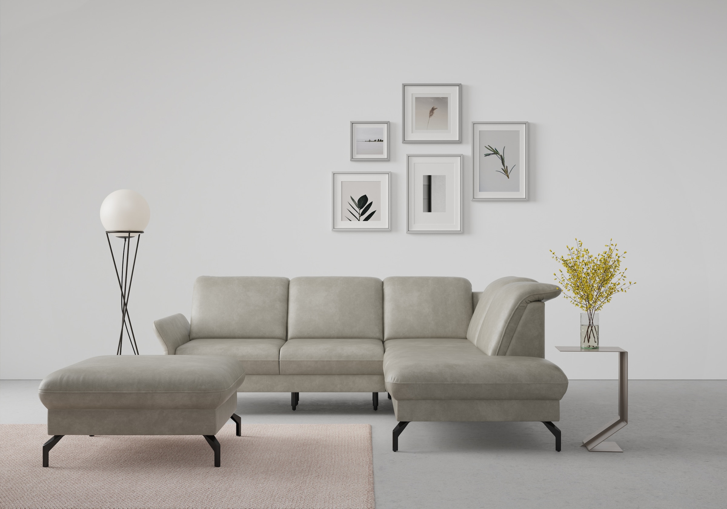 sit&more Ecksofa "Fashion L-Form" wahlweise mit Kopfteilverstellung und Vorziehsitz, motorisch
