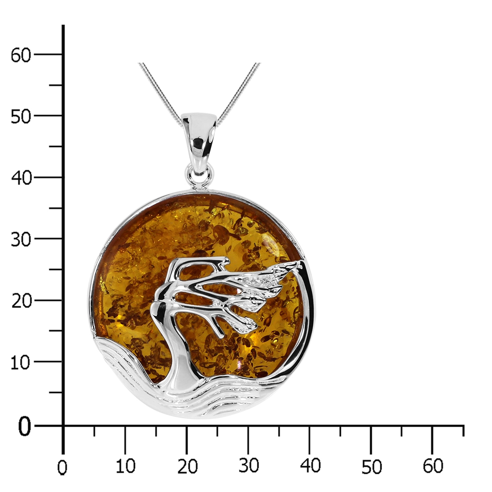 OSTSEE-SCHMUCK Kette mit Anhänger »- Windflüchter 36 mm - Silber 925/000 - Bernstein«