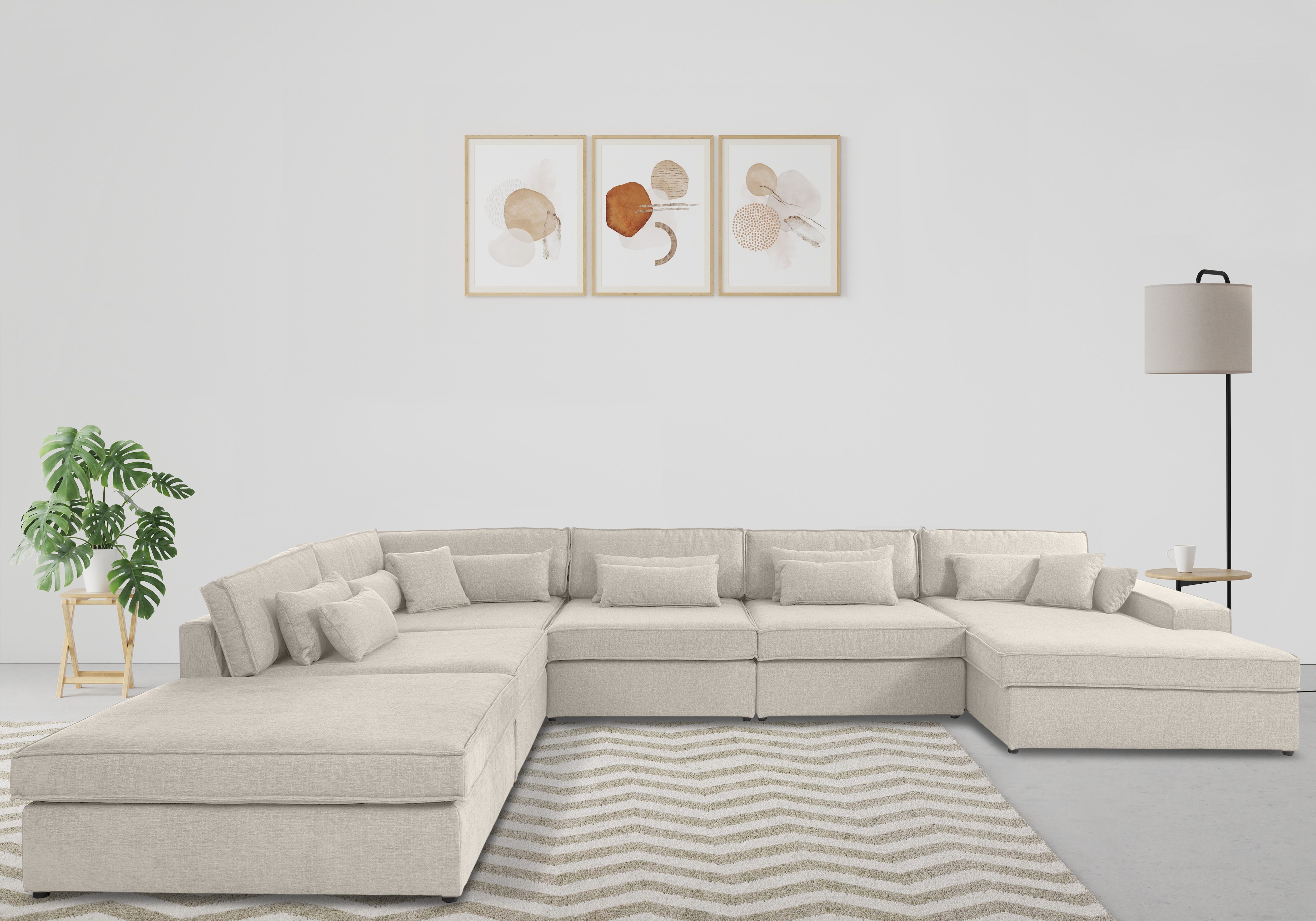OTTO home Wohnlandschaft "Enid U-Form" 6 Teile, bestehend aus Modulen, in vielen Bezügen, auch in Breitcord