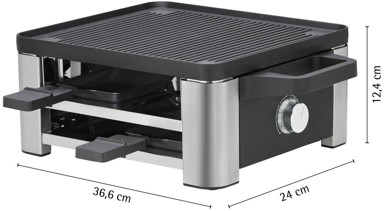 WMF Raclette »LONO«, 4 St. Raclettepfännchen, 870 W, LED-Beleuchtung, Aufbewahrungsfach für unbenutzte Pfännchen