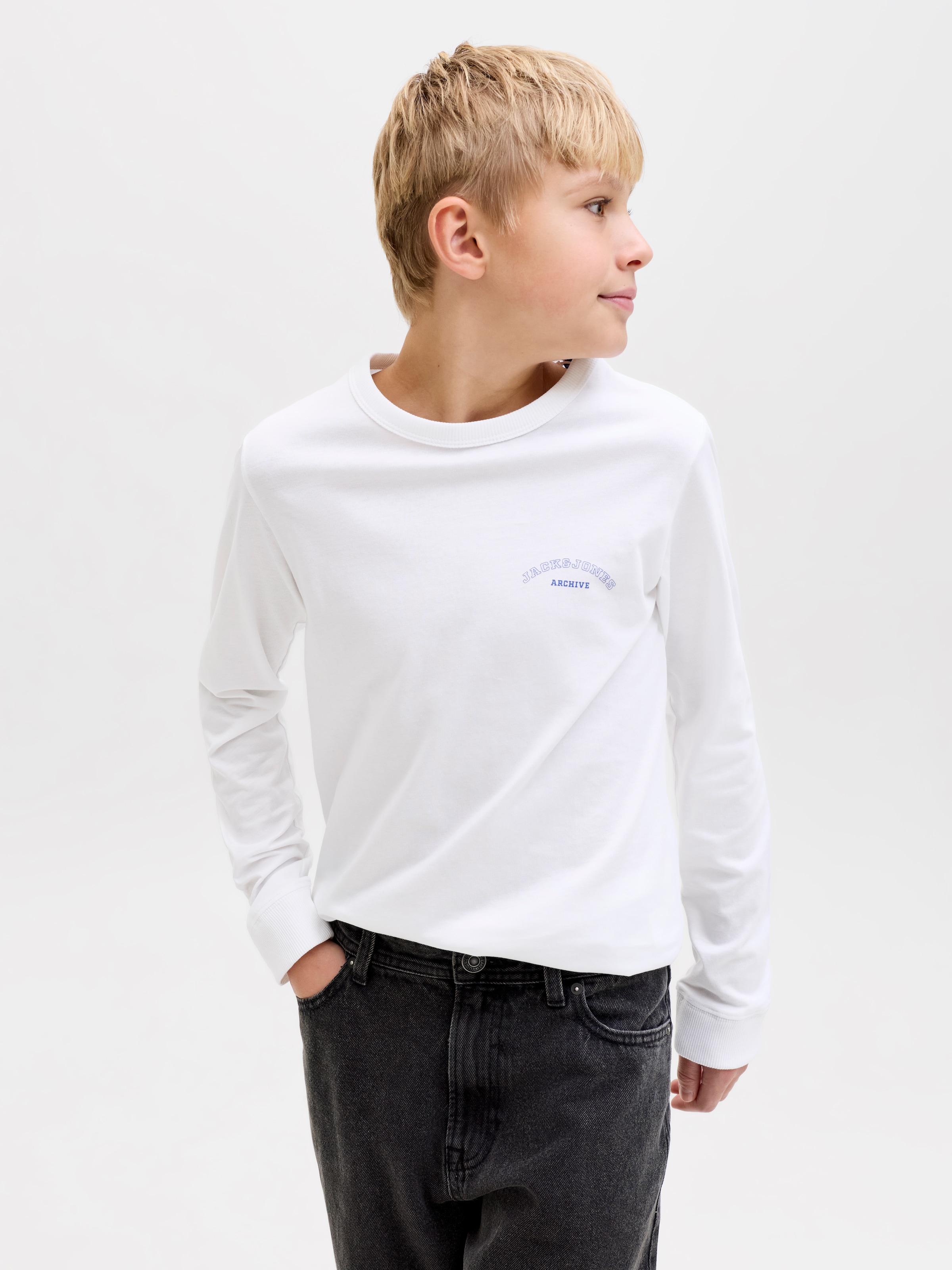 Jack & Jones Junior Langarmshirt »JJCOLLEGE LOGO TEE LS CREW NECK JNR« mit Logoprint