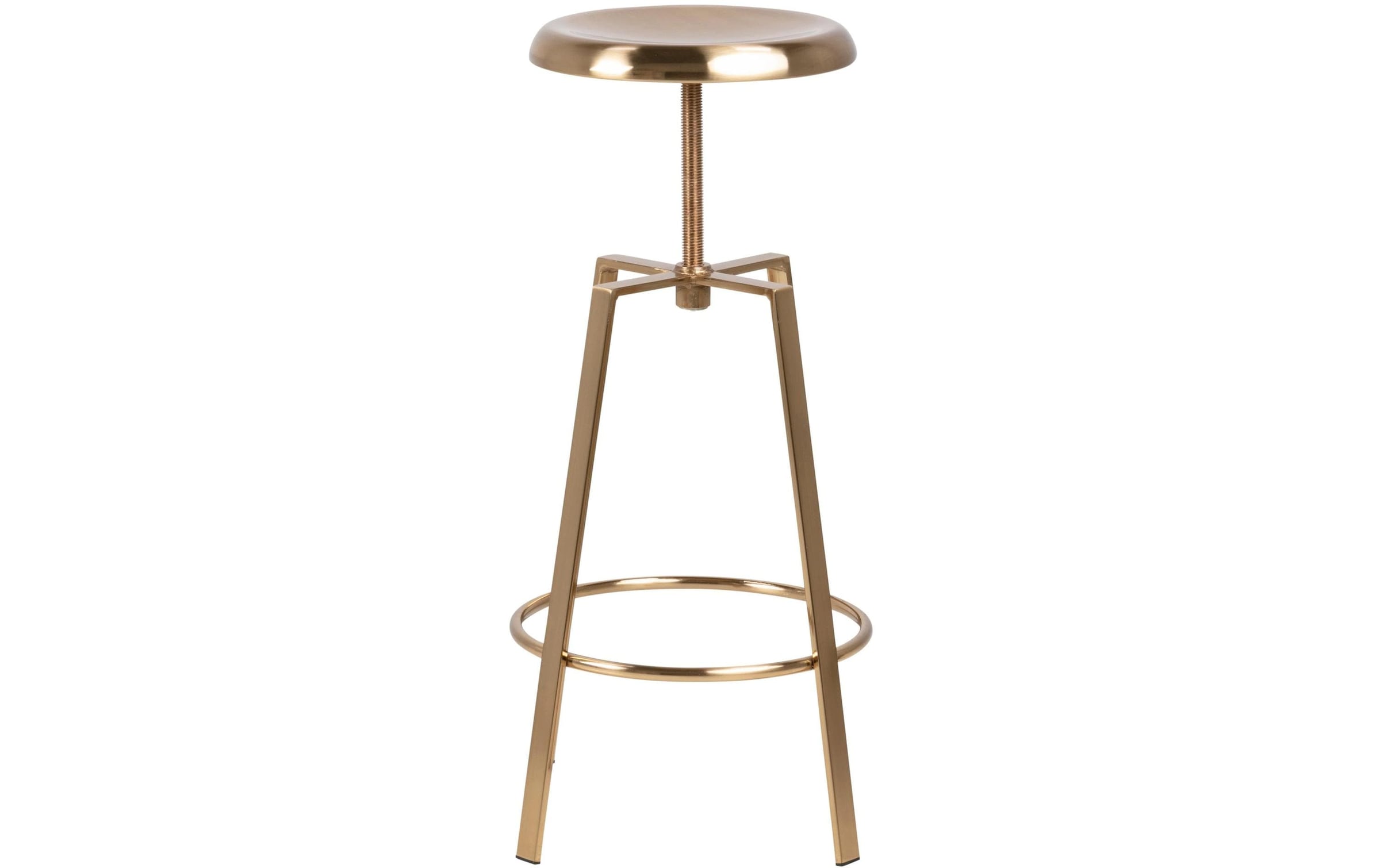 AC Design Barhocker »Goose 41 x 87 cm« Barhocker ohne Rückenlehne aus gold-gebürstetem Stahl