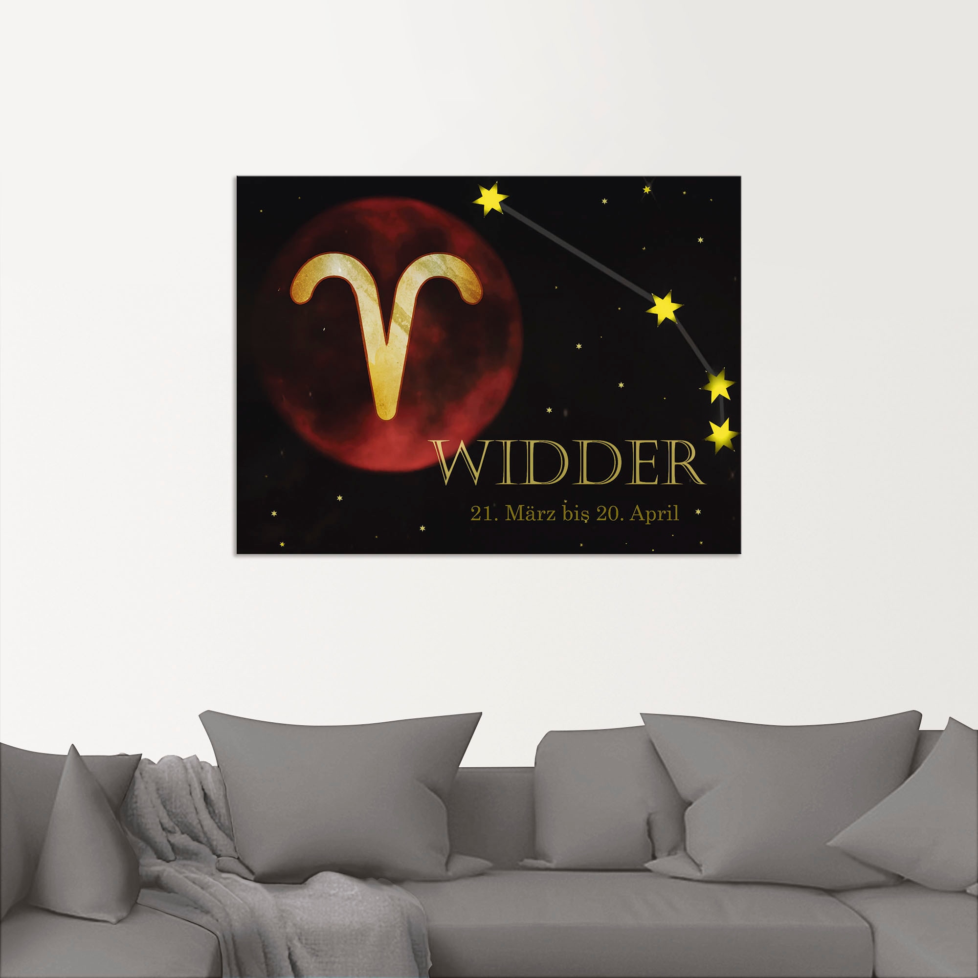 Artland Wandbild »Sternzeichen - Widder«, Bilder von Sternzeichen, (1 St.), als Alubild, Leinwandbild, Wandaufkleber oder Poster in versch. Größen