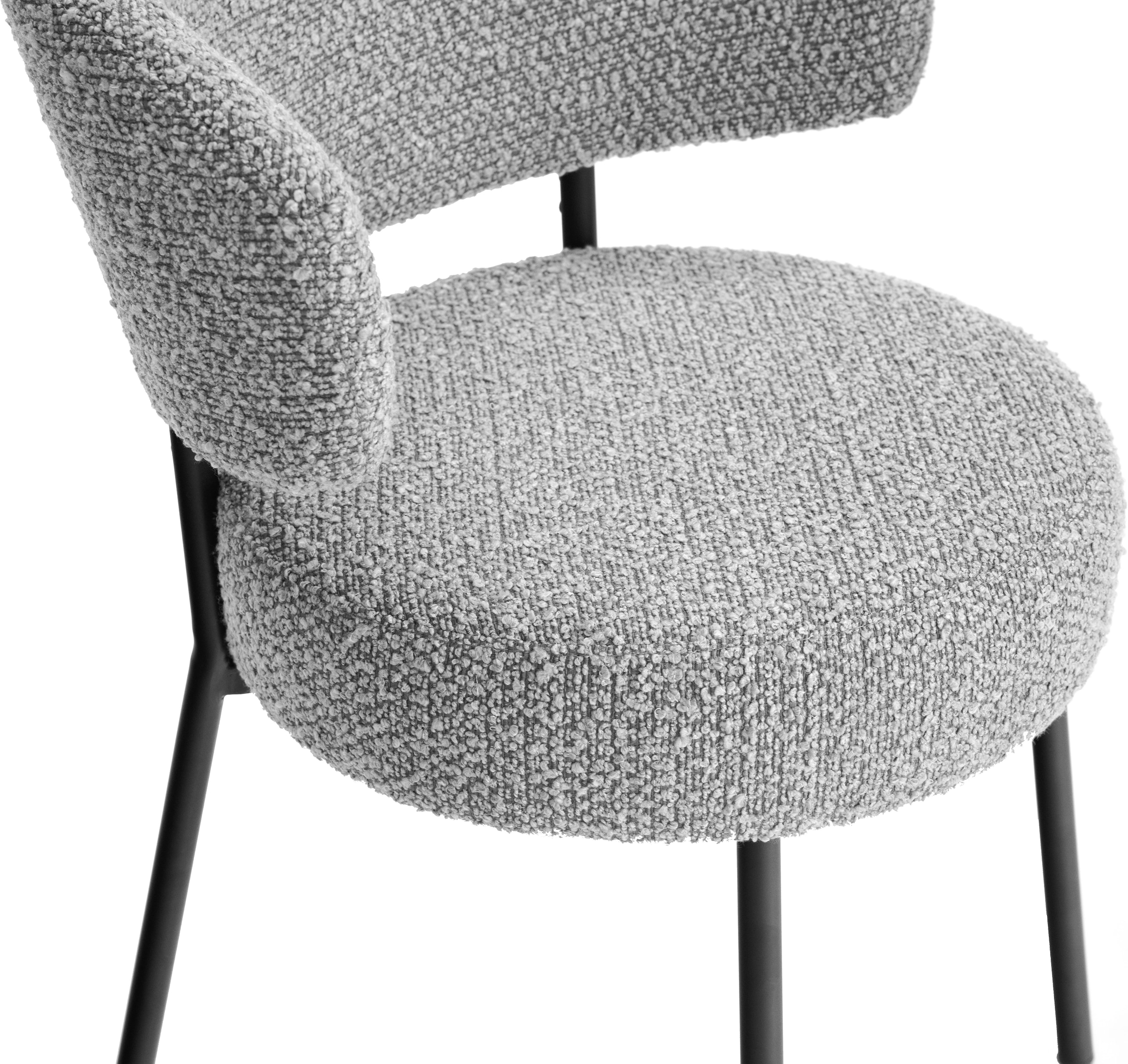 LeGer Home by Lena Gercke Esszimmerstuhl »Sölve«, (Set), 2 St., Boucle Bezugsstoff, Metallgestell, Sitztiefe 48 cm