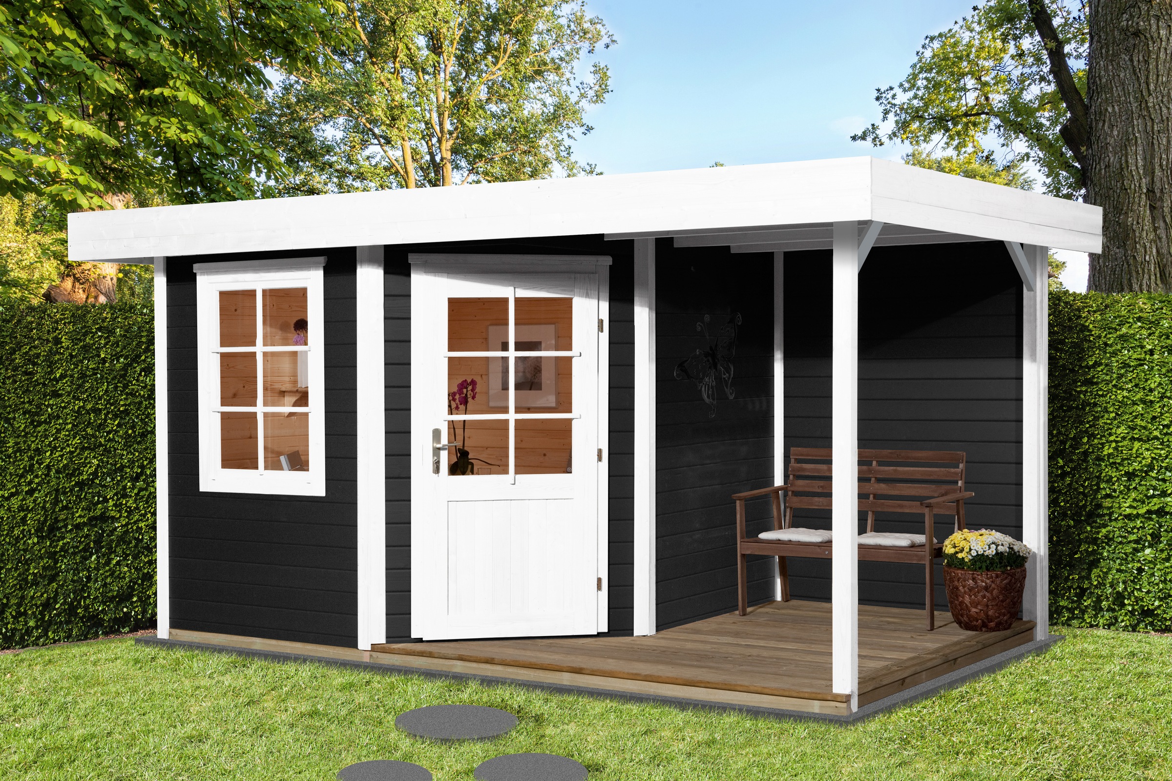 weka Gartenhaus »Designhaus 213A Gr.2«, (Set)