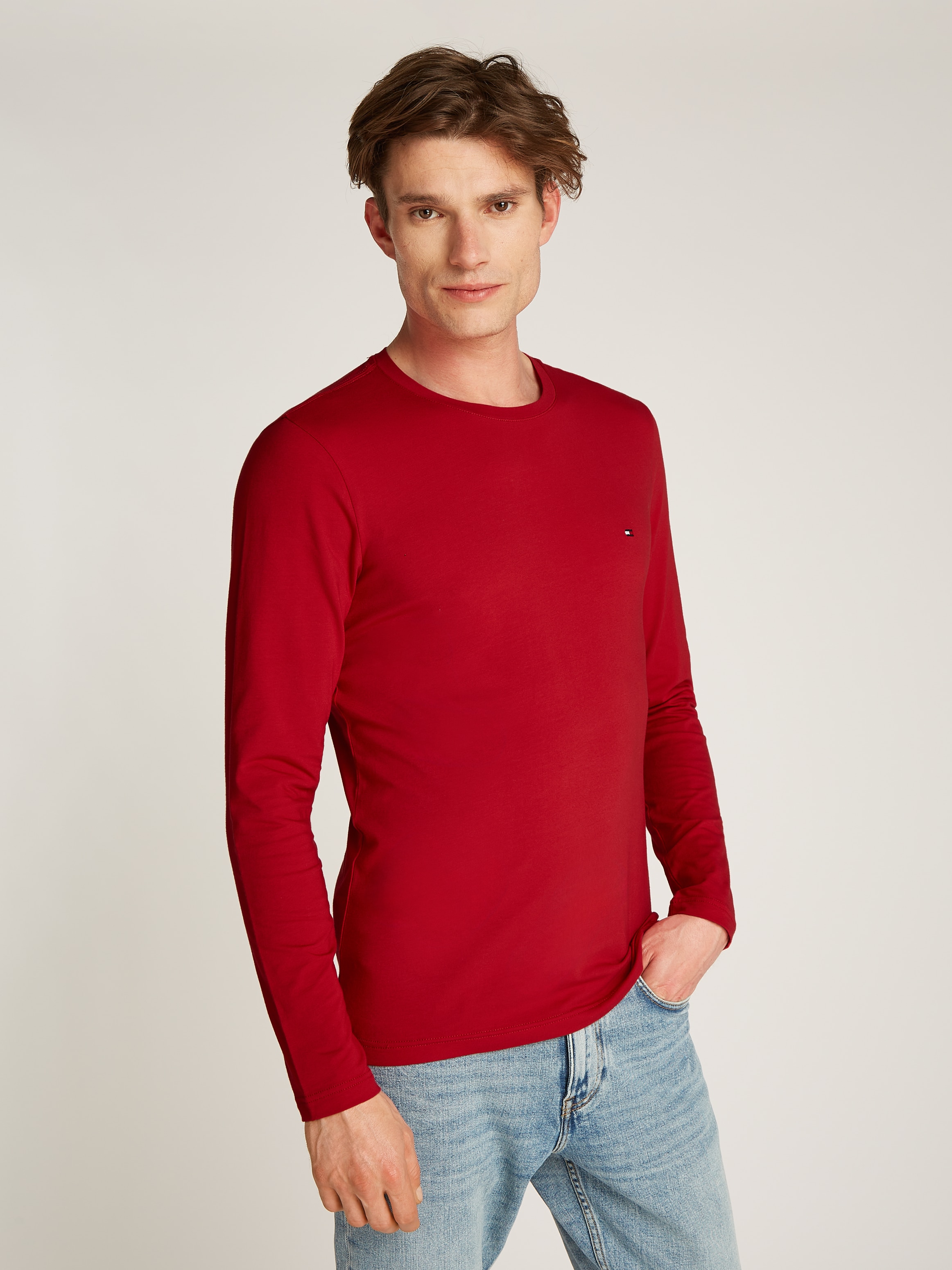 Tommy Hilfiger Langarmshirt "STRETCH SLIM FIT LONG SLEEVE", aus Baumwollstr günstig online kaufen