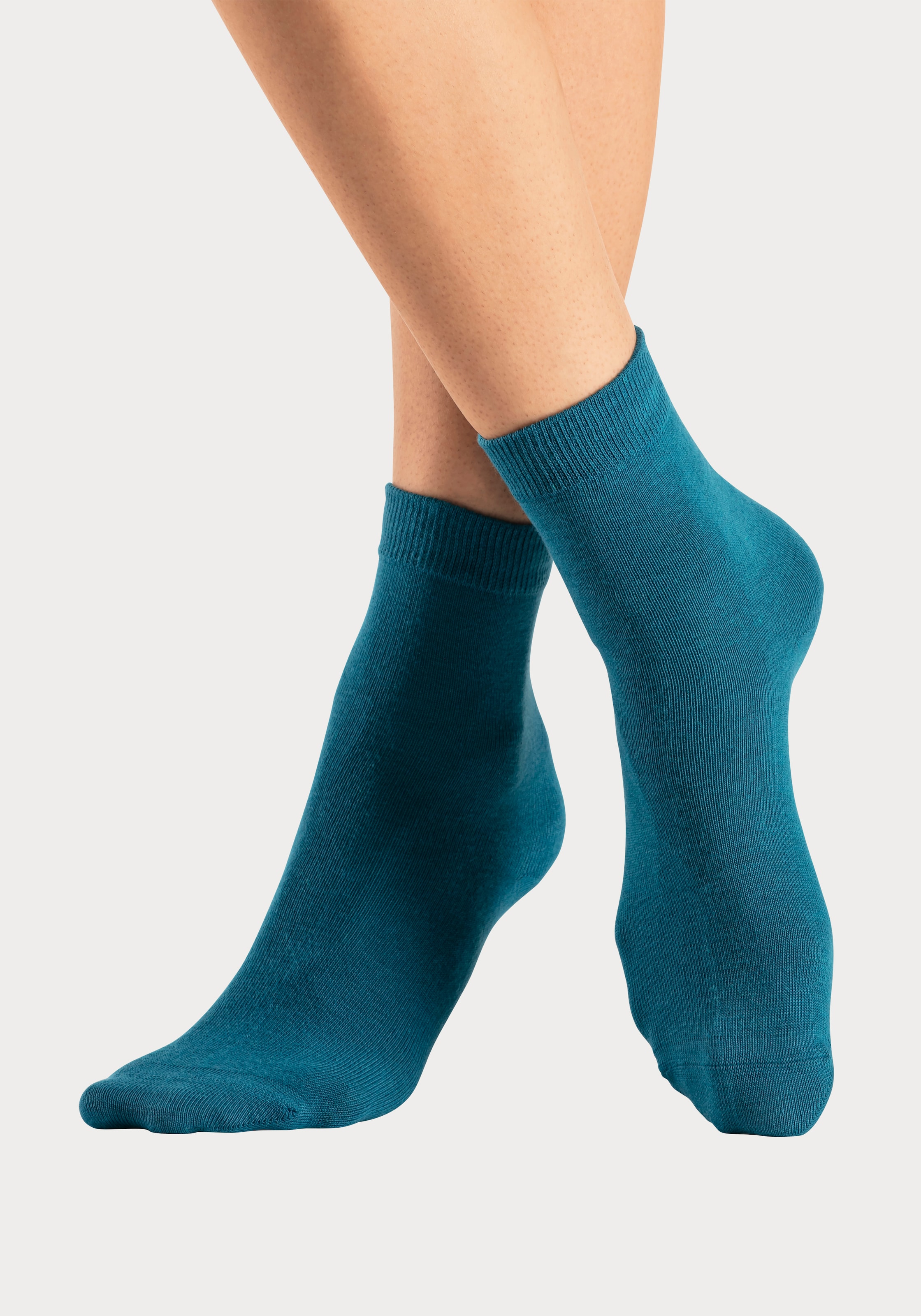 LASCANA Basicsocken, (Packung, 7 Paar), in bunten Melange-Farben