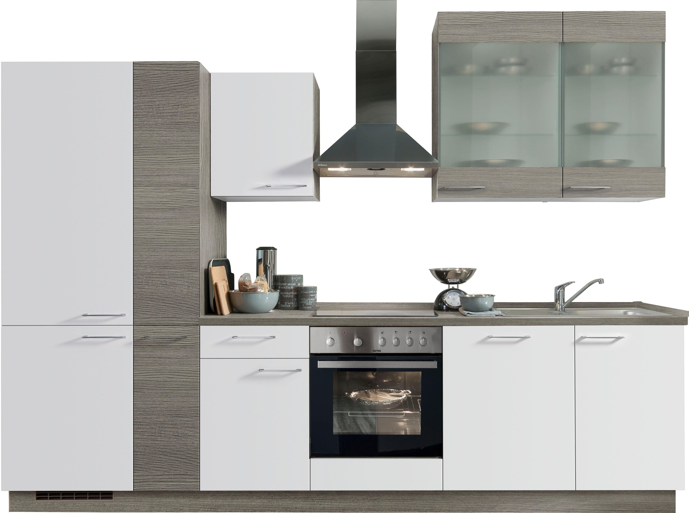 KOCHSTATION Küchenzeile »Trea«, vormontiert, mit Vollauszug und Soft-Close-Funktion, Breite 310 cm