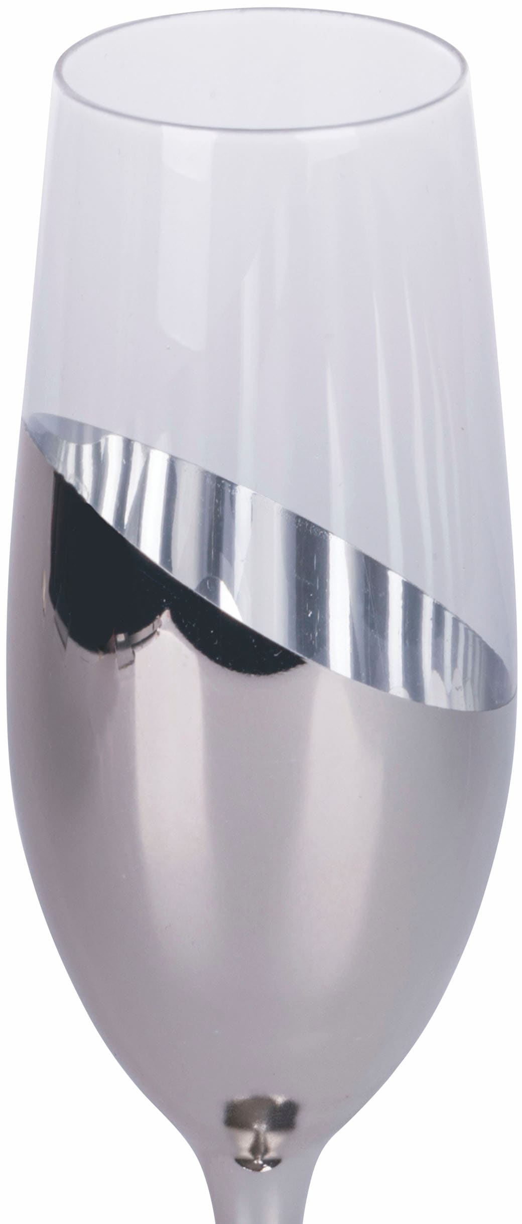 Villa d'Este Sektglas »Chic silber«, (Set, 6 tlg.), Gläser-Set, Sektflöten, 6-teilig