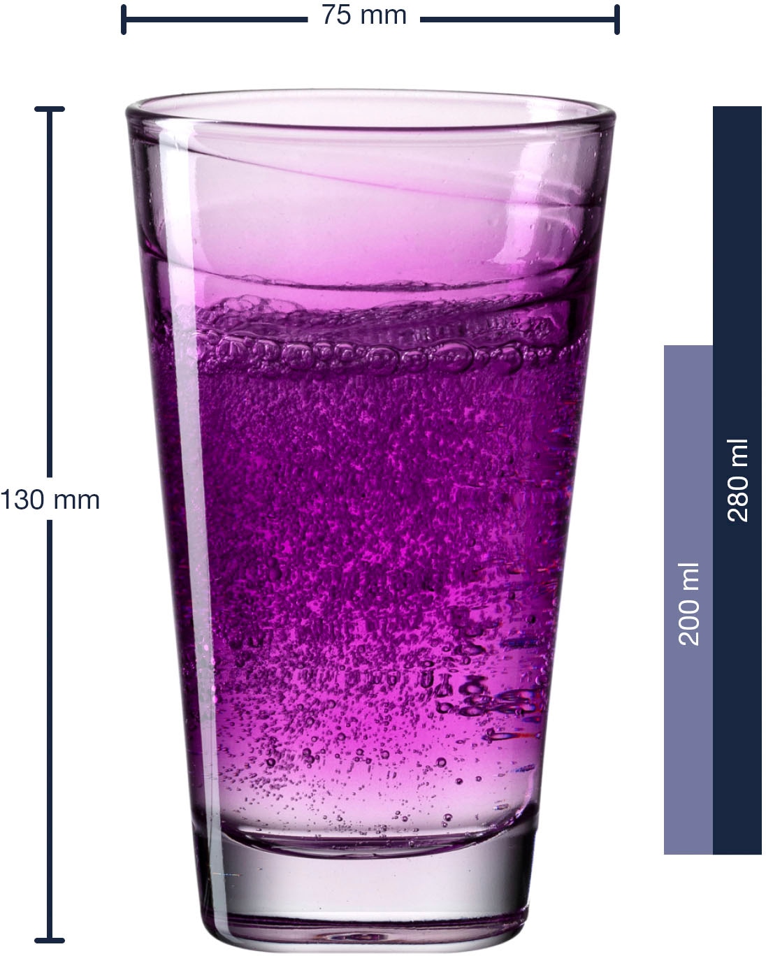 LEONARDO Longdrinkglas »VARIO STRUTTURA« 280 ml, 6-teilig