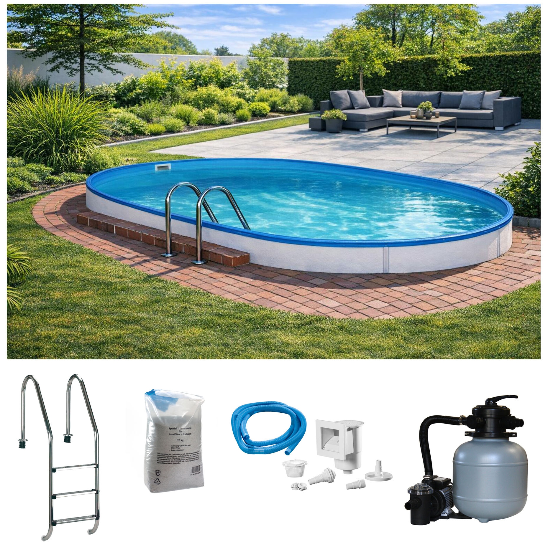 KONIFERA Ovalpool "LANZAROTE 3" für den Volleinbau, in verschiedenen Größen günstig online kaufen