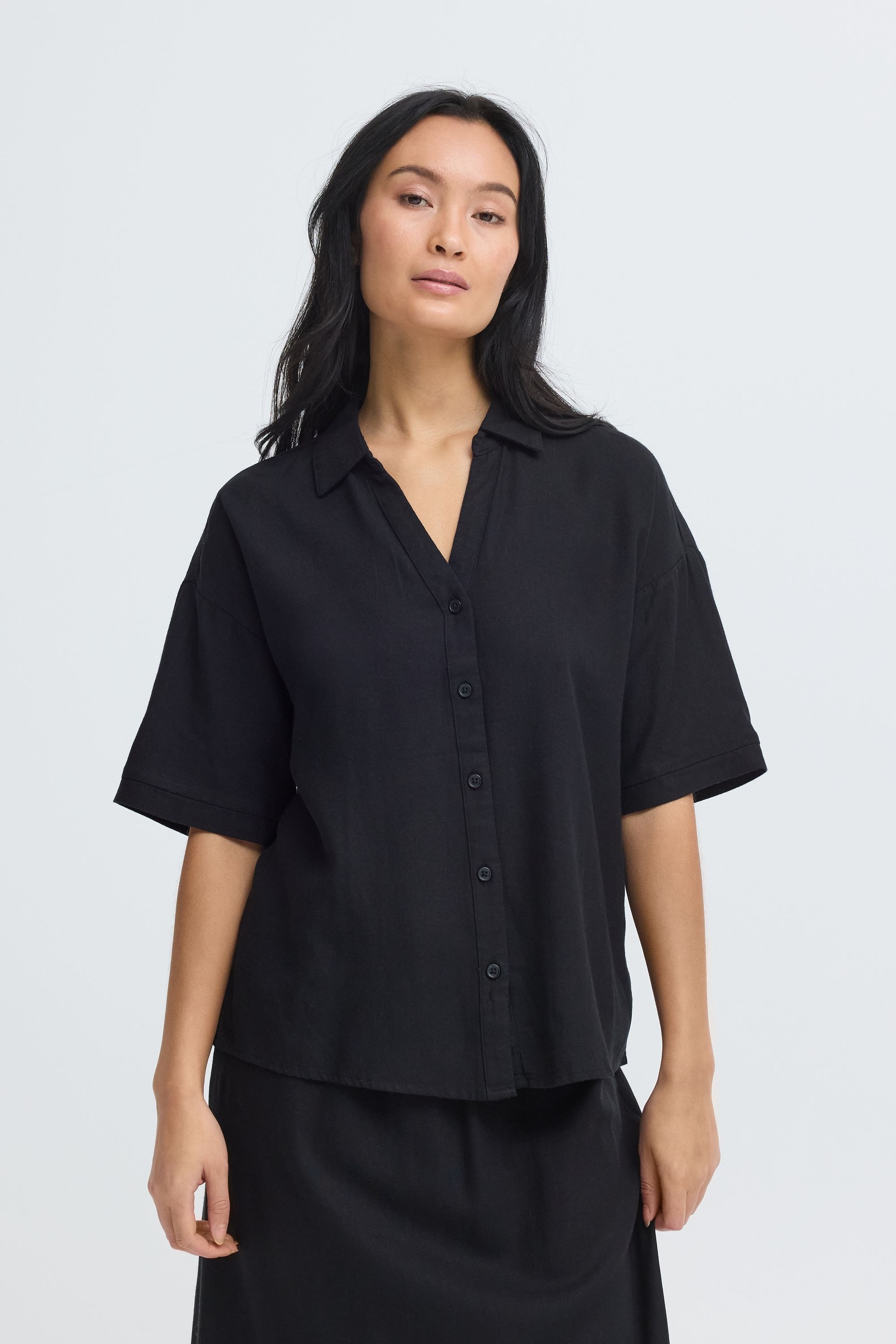OXMO Hemdbluse »Hemdbluse OXNInna Linen Mix«