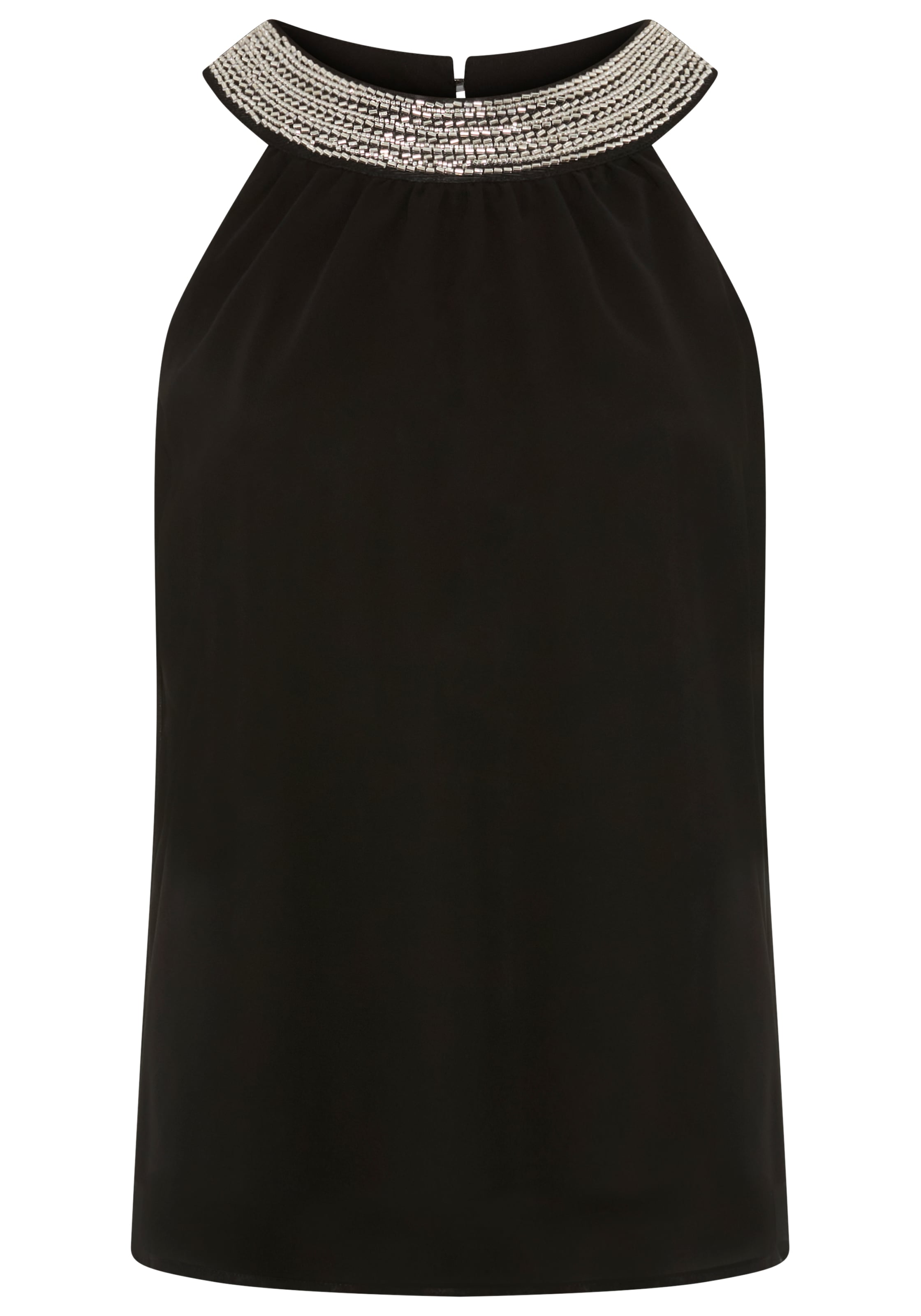 Laura Scott Blusentop mit Schmuckelement, A-Linie, hüftlange Schnittform