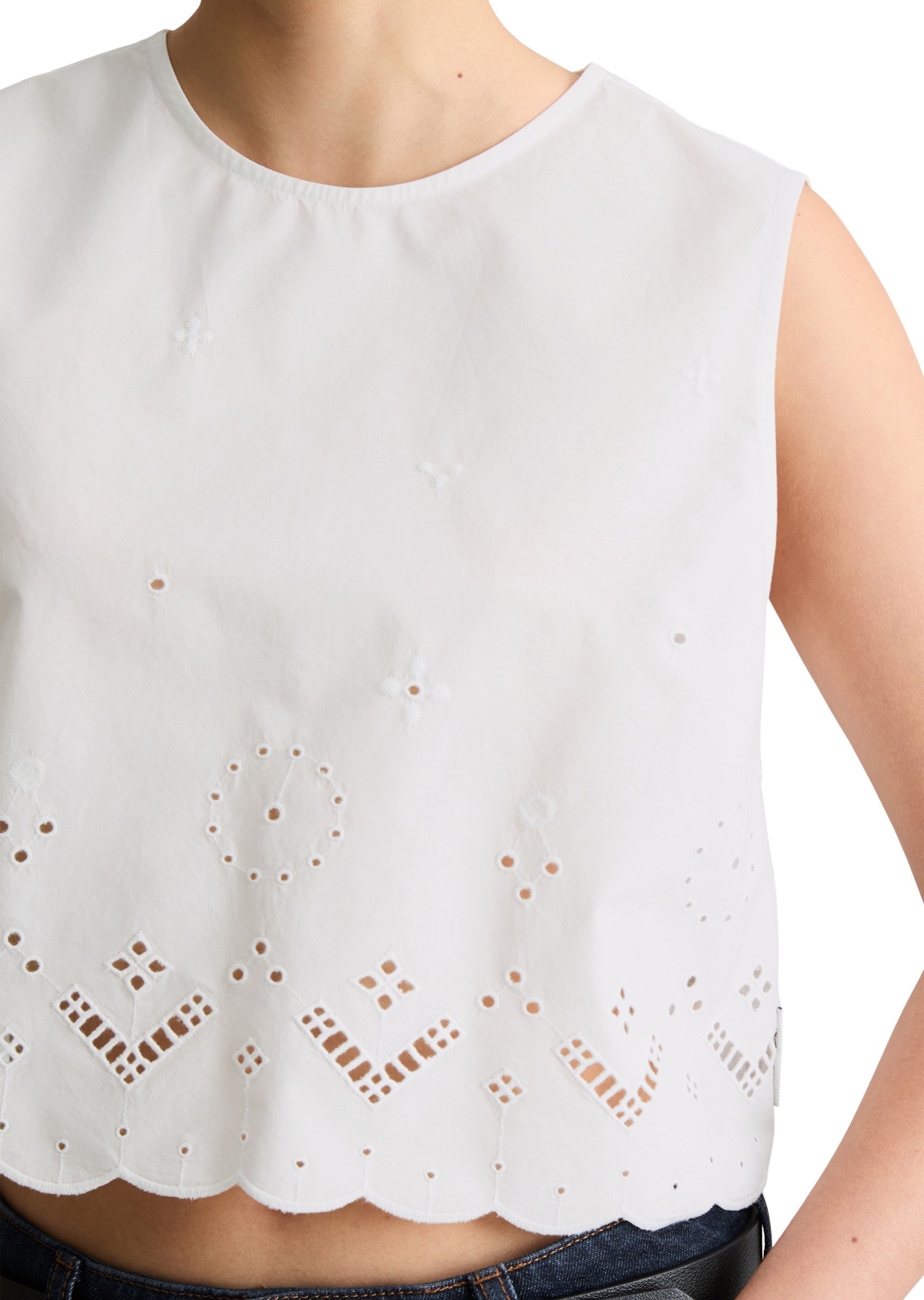 Marc O'Polo DENIM Blusentop »mit Broderie Anglaise«