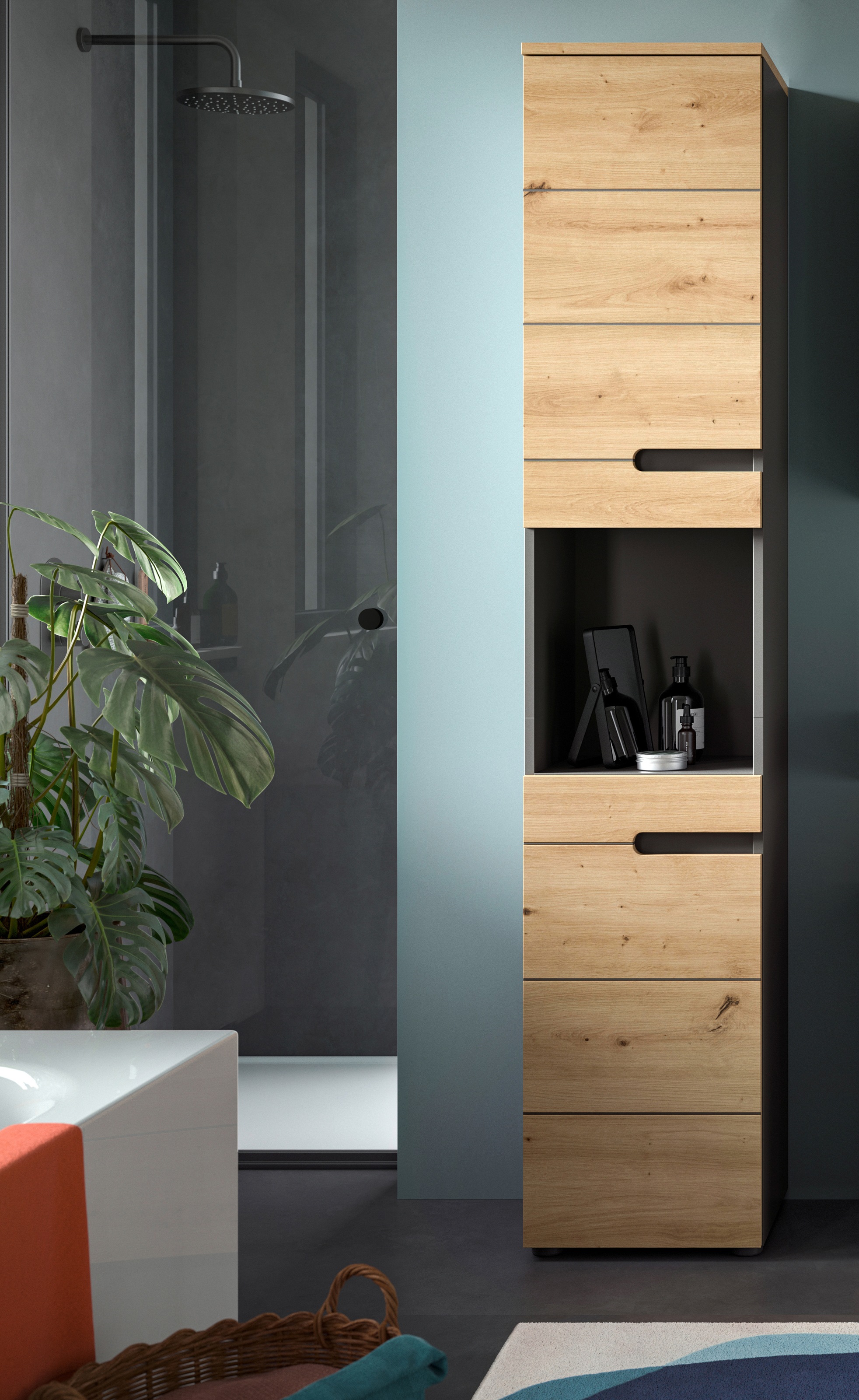 INOSIGN Hochschrank "REHAT, Türen mit Soft-Close, eingefasste Griffaussparu günstig online kaufen