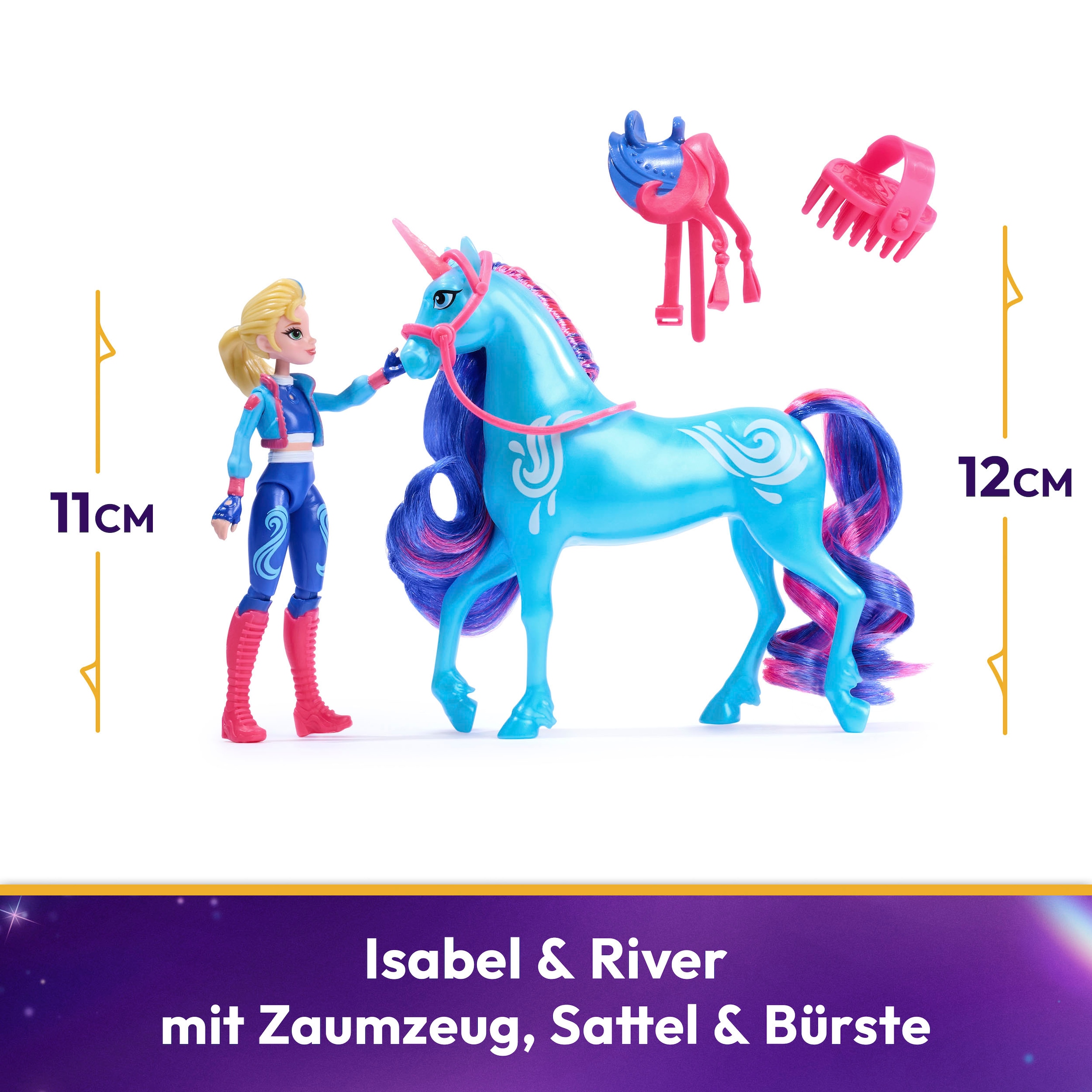 Spin Master Anziehpuppe »Unicorn Academy - Small Doll & Unicorn - Isabel & River«