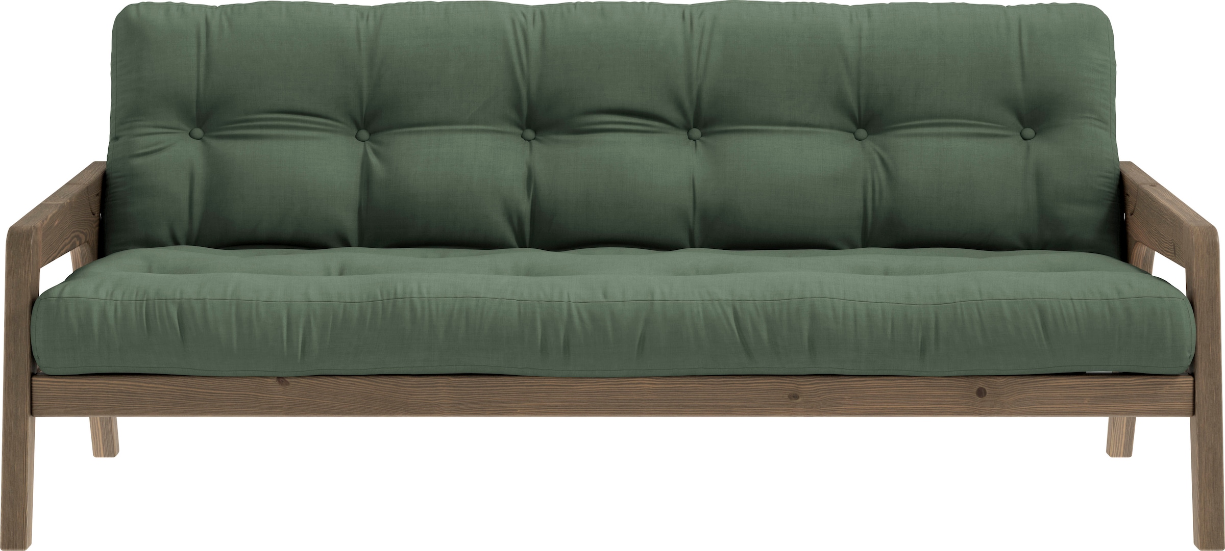 Karup Design Schlafsofa "Grab, inkl. Futonmatratze - aus massivem Kieferholz, 130x190 cm" Mit Holzstruktur, inkl. Futonmatratze, Liegefläche 130x190 cm