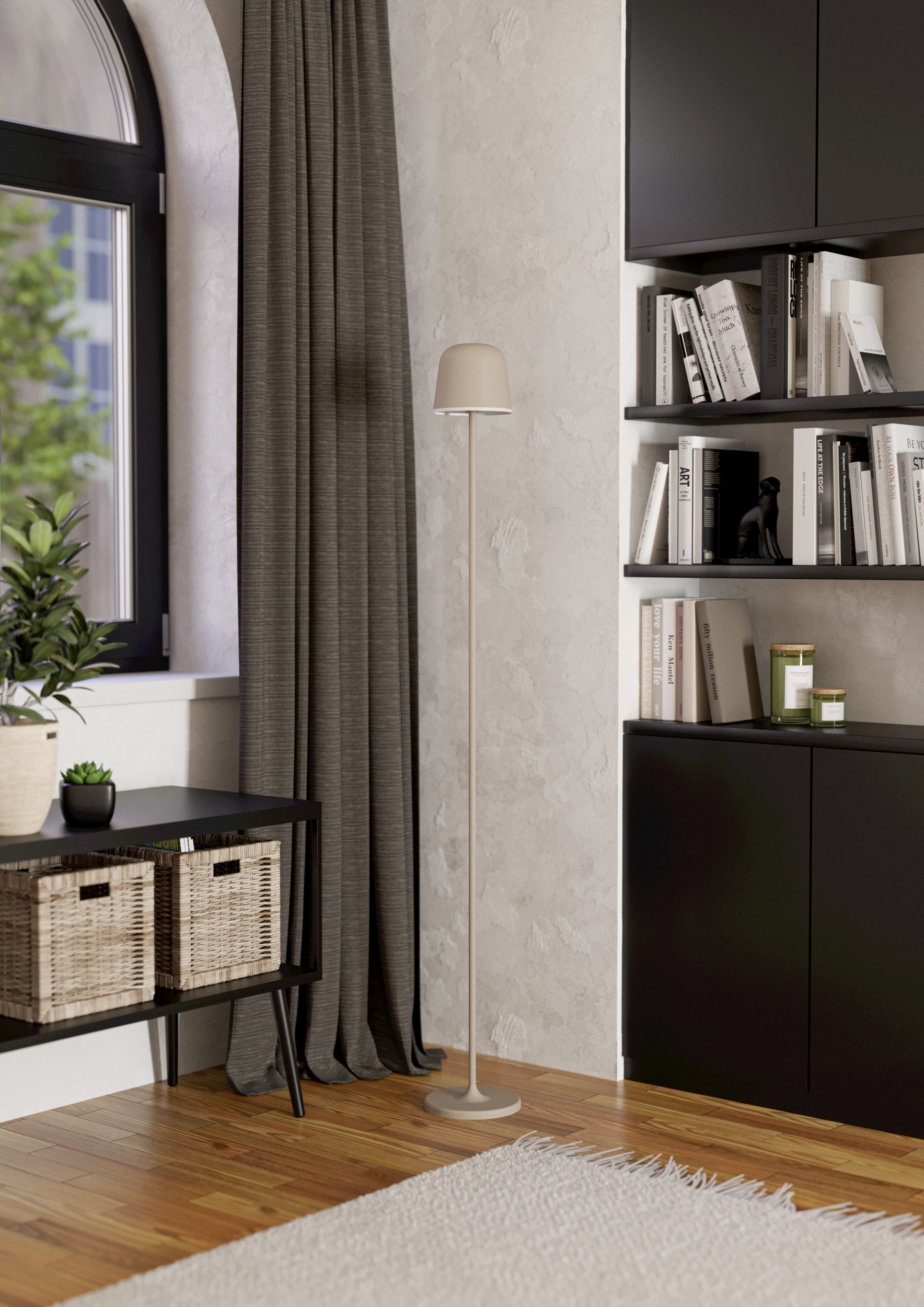 EGLO Stehlampe »MANNERA-L Stehlampe - Alu, Stahl - LED - 4,3W - IP54« LED-Modul 1 Stk. Neutralweiß | Warmweiß Standleuchte, Leselampe, Wohzimmer, Schlafzimmer, H140 x Ø16 cm