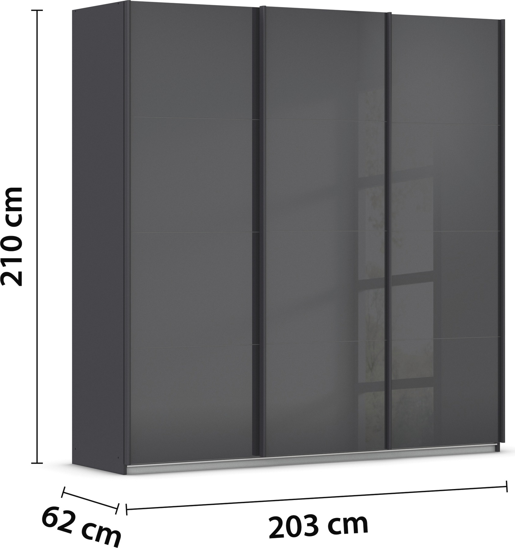 rauch Schwebetürenschrank »Kleiderschrank Schrank Garderobe AGORDO mit Glasfront«, durchdachte Innenausstattung, in 4 Breiten und 2 Höhen MADE IN GERMANY