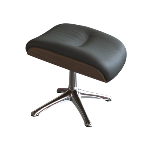 Flexlux Clement Footstool Leather Warm Mineral Grey 44x39x35cm