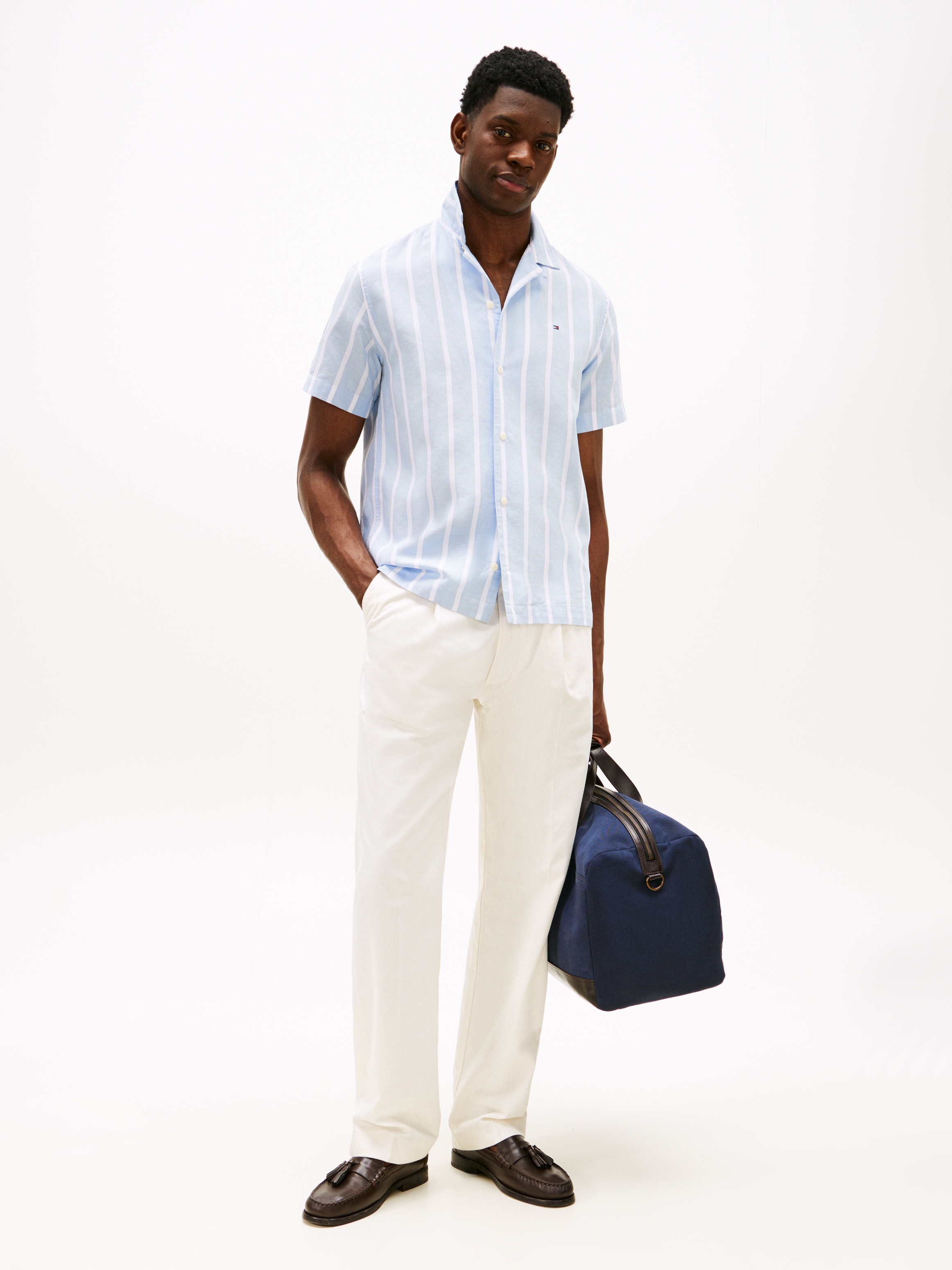 Tommy Hilfiger Kurzarmhemd »LINEN BLEND STRIPED SS RF SHIRT«