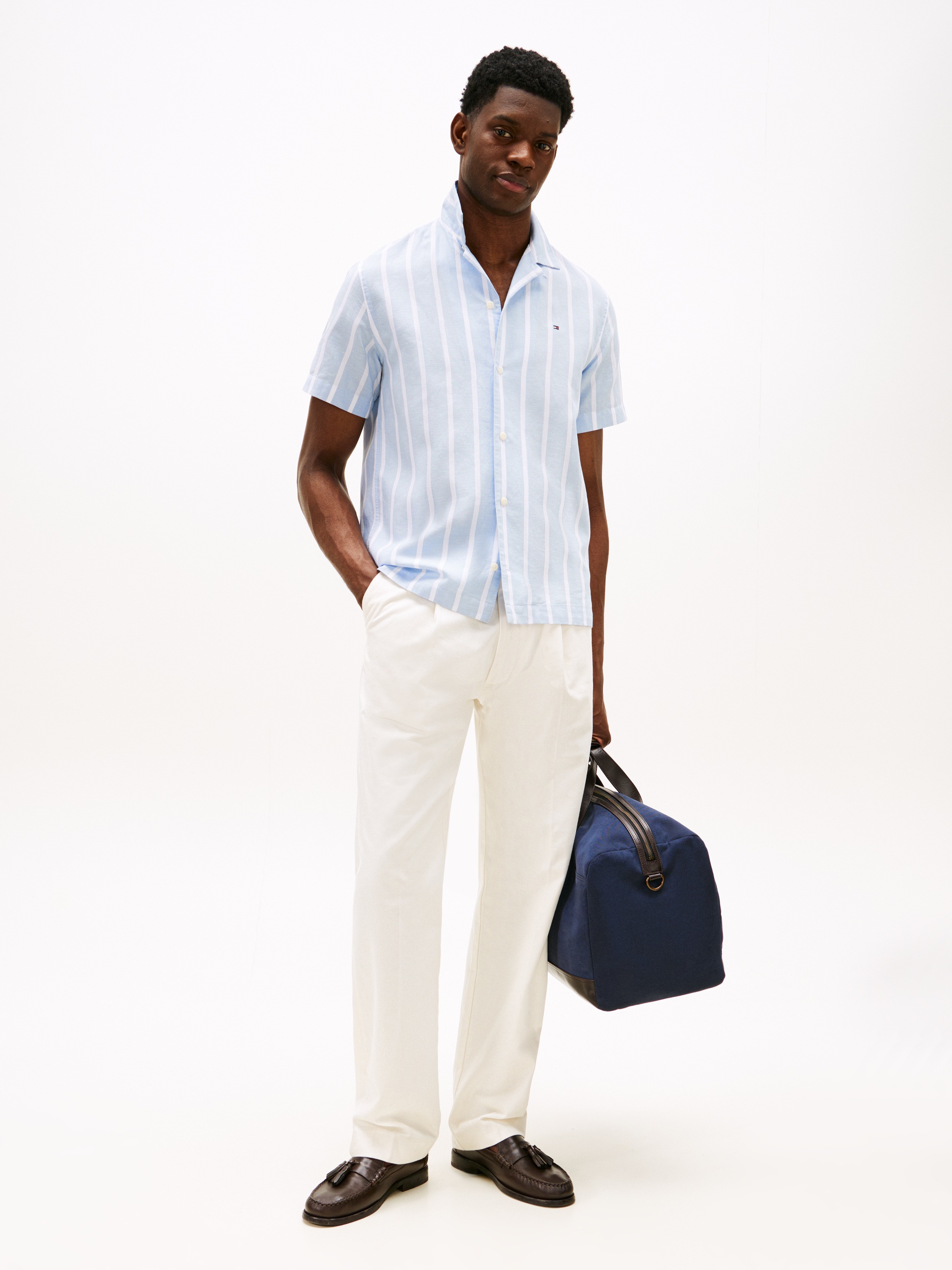 Tommy Hilfiger Kurzarmhemd "LINEN BLEND STRIPED SS RF SHIRT" günstig online kaufen