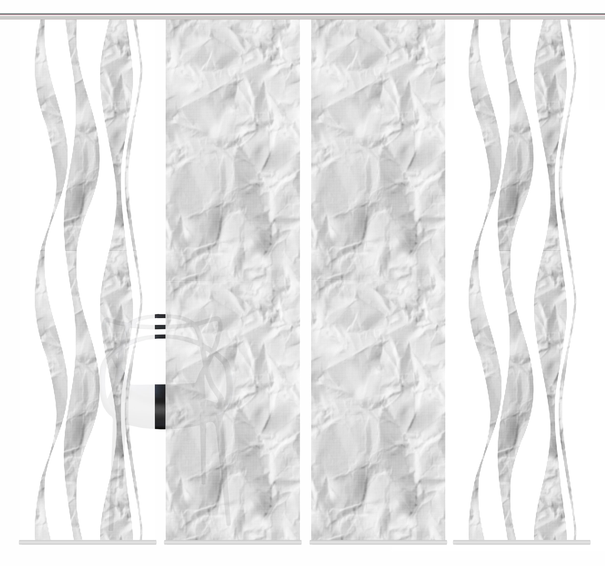 HOME WOHNIDEEN Schiebegardine »SOEREN«, (4 St.), SCHIEBEVORHANGSET,SEIDENOPTIK,DIGIDRUCK