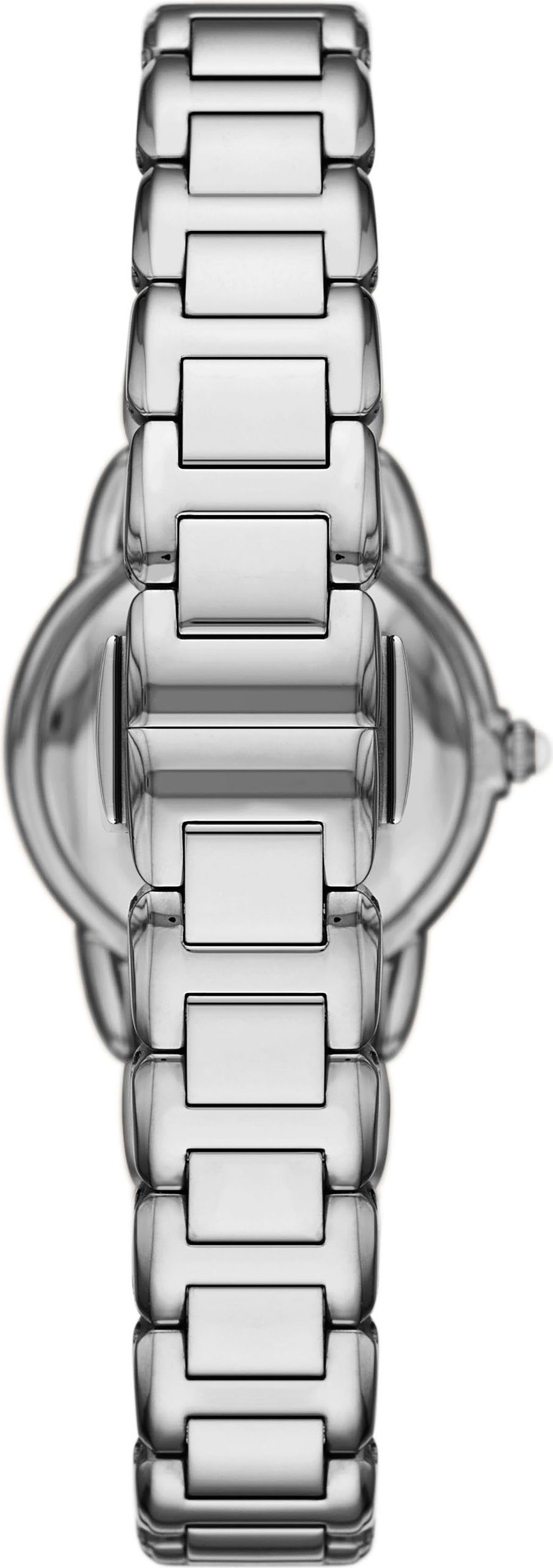 Emporio Armani Quarzuhr, Armbanduhr, Damenuhr, Edelstahlarmband, analog, Glassteine