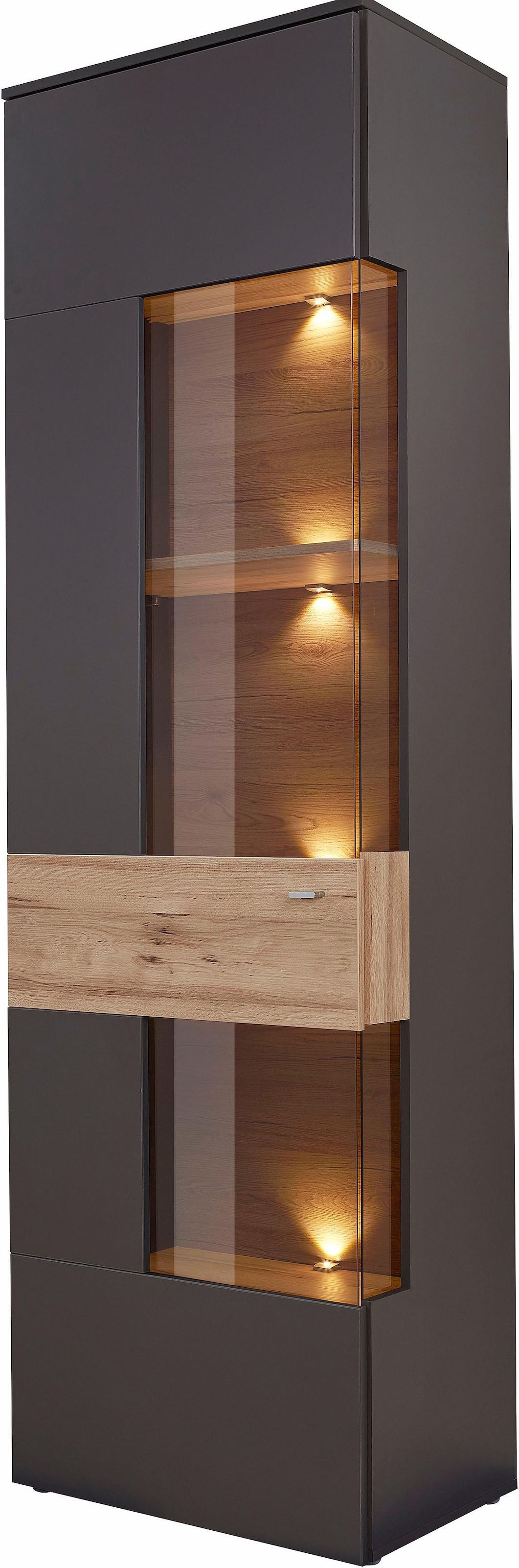 FORTE Vitrine »Como«, Vitrine, Glastüre, LED Beleuchtung, Soft Close Linksanschlag