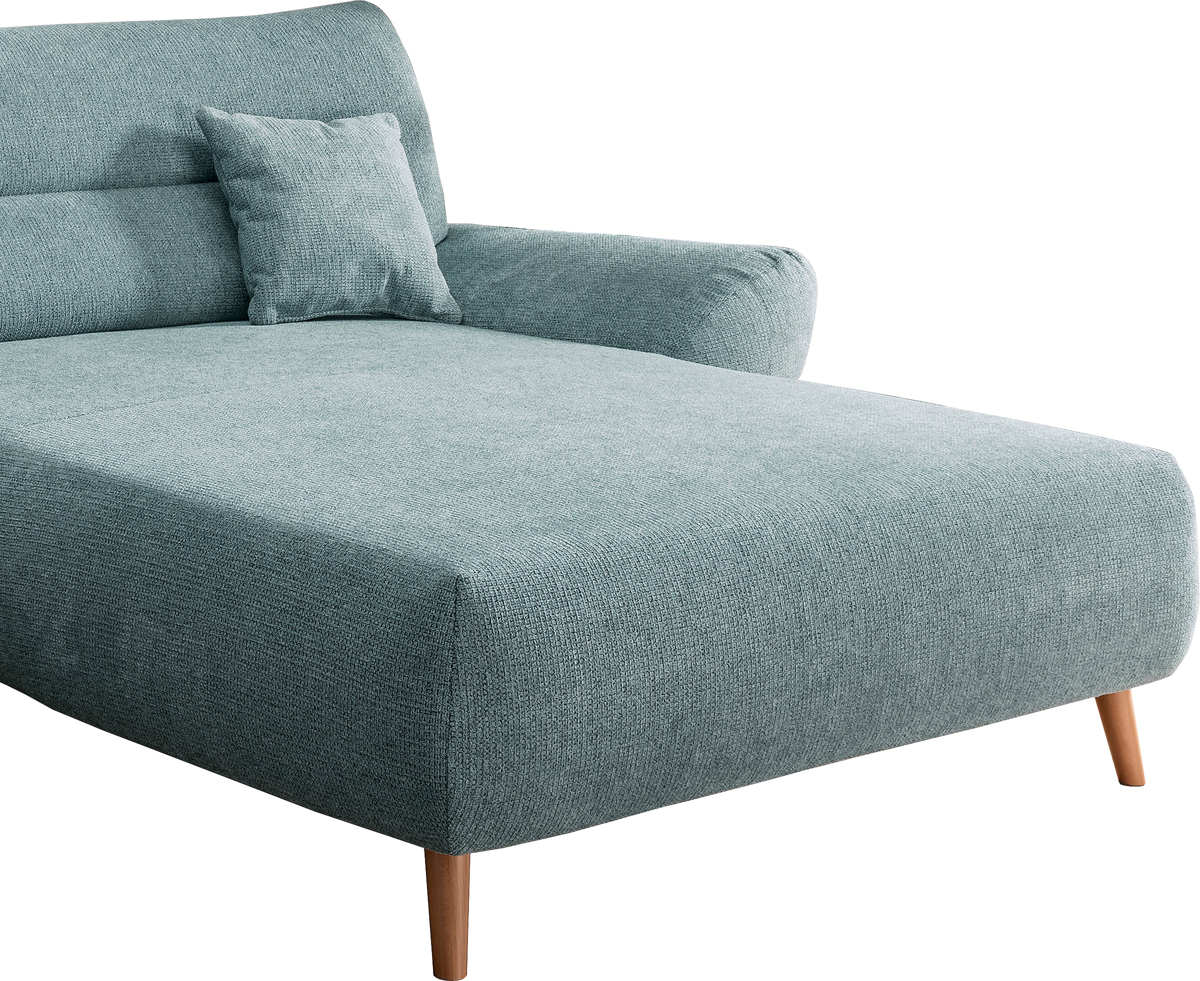 INOSIGN Ecksofa »Drago, elegant und zeitlos, komfortabel, Holzfuß, L-Form«, frei im Raum stellbar, inkl. 2 Zierkissen