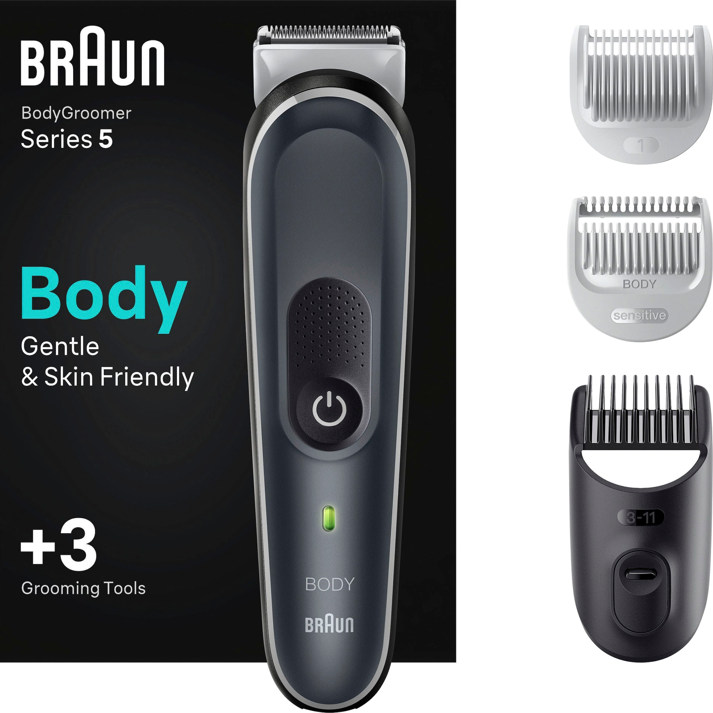SkinShield-Technologie Bodygroomer«, 3 »BG5340 Aufsätze, | bestellen online Haarschneider BAUR Braun