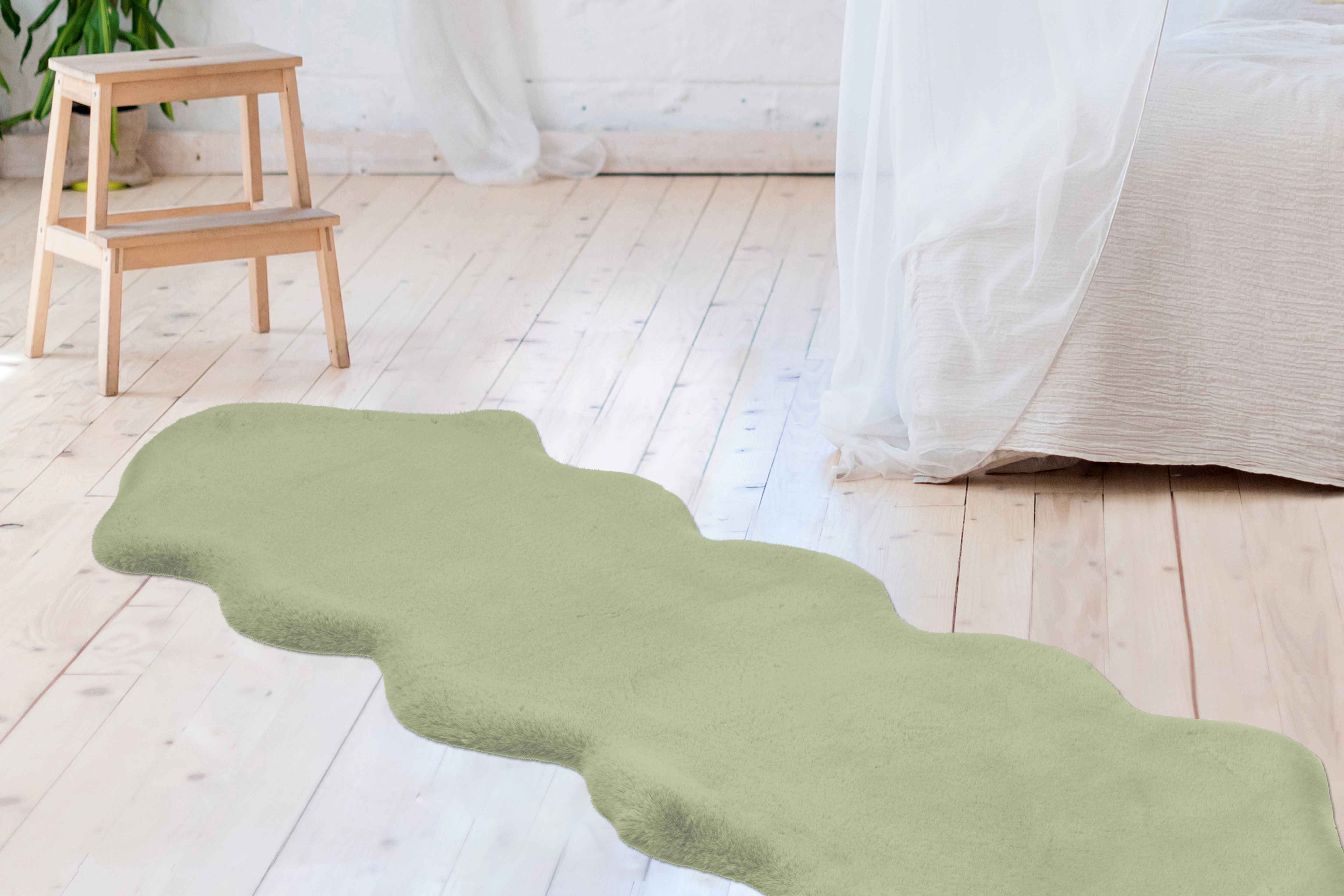 Arte Espina Fellteppich "Rabbit 300" fellförmig 35 mm Höhe Kunstfell, Kaninchenfell-Haptik, supersoft, ideal als Bettvorleger