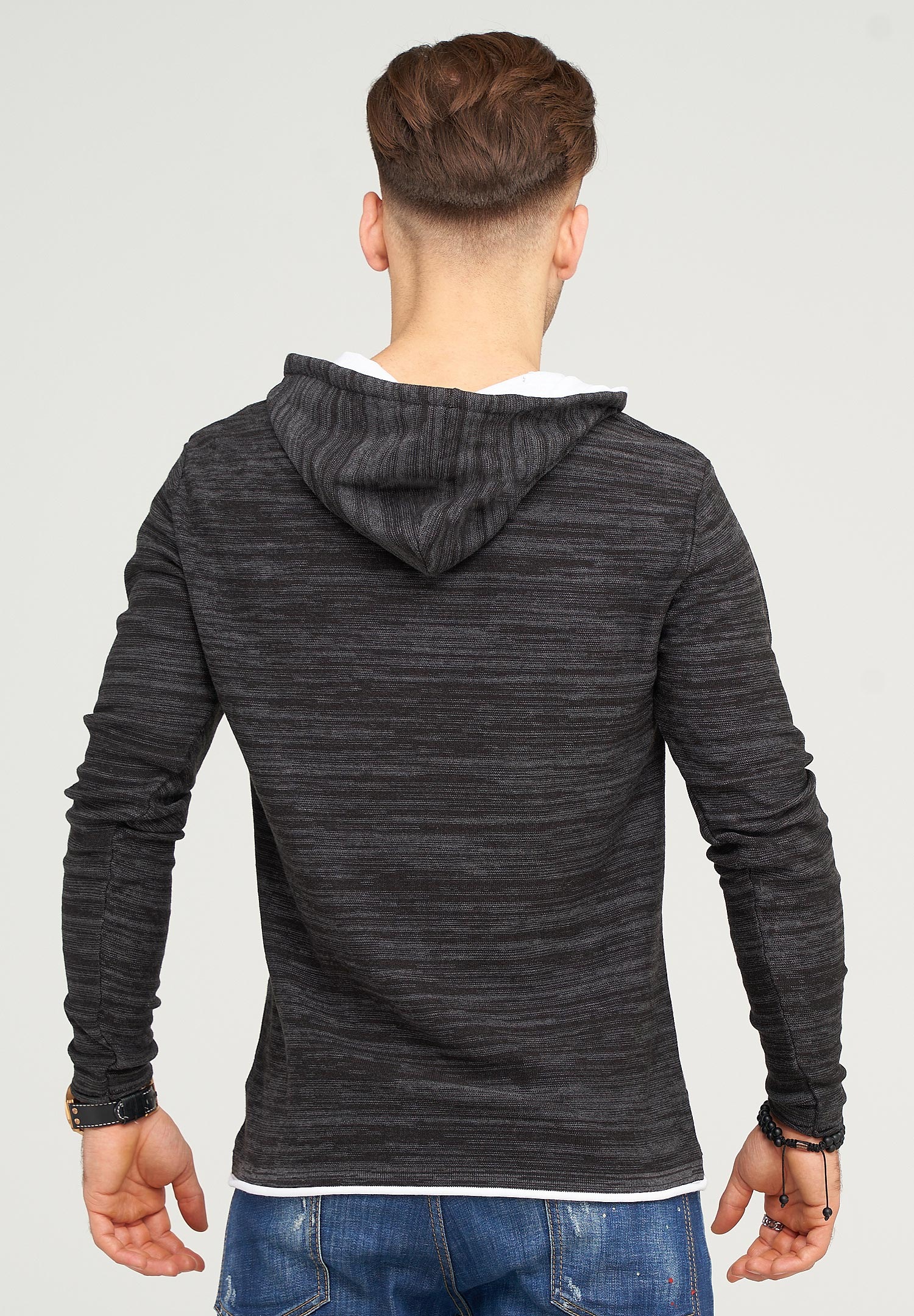 behype Kapuzensweatshirt »JOSHA«, in melierter Optik