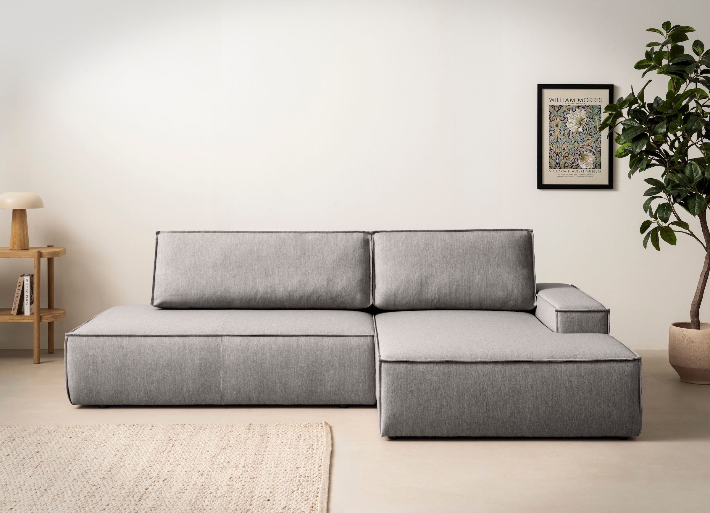 Home affaire Ecksofa "SHERWOOD, Schlafsofa in L-Form offen (275cm), Cord, L günstig online kaufen