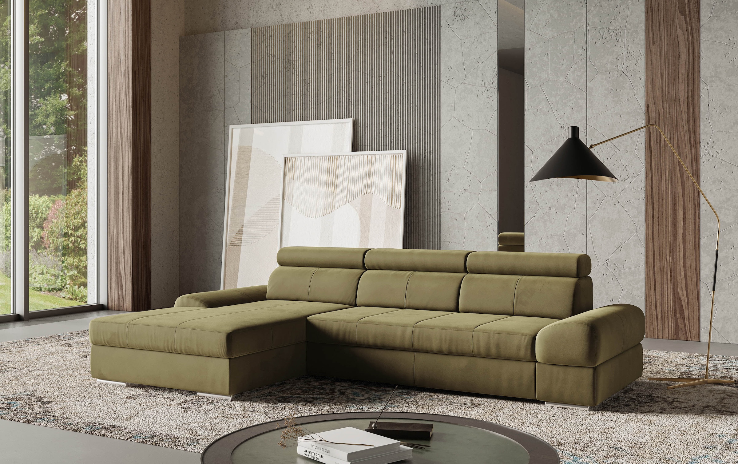 sit&more Ecksofa "Broadway L-Form" inklusive Kopfteilverstellung, wahlweise mit Schlaffunktion