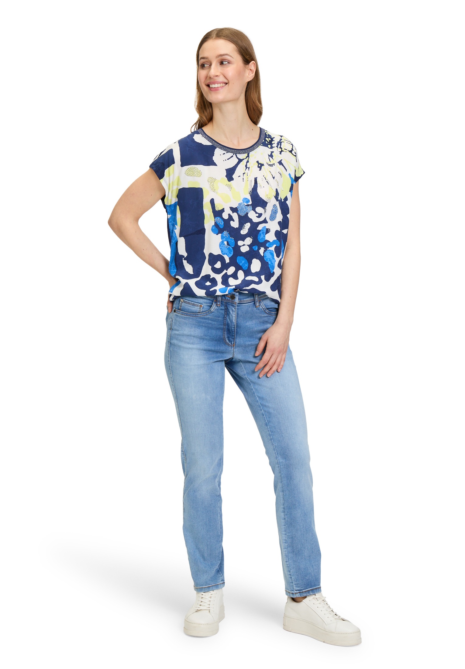 Betty Barclay Kurzarmshirt »Betty Barclay Blusenshirt mit Aufdruck«, (1 tlg.), Glitzersteine
