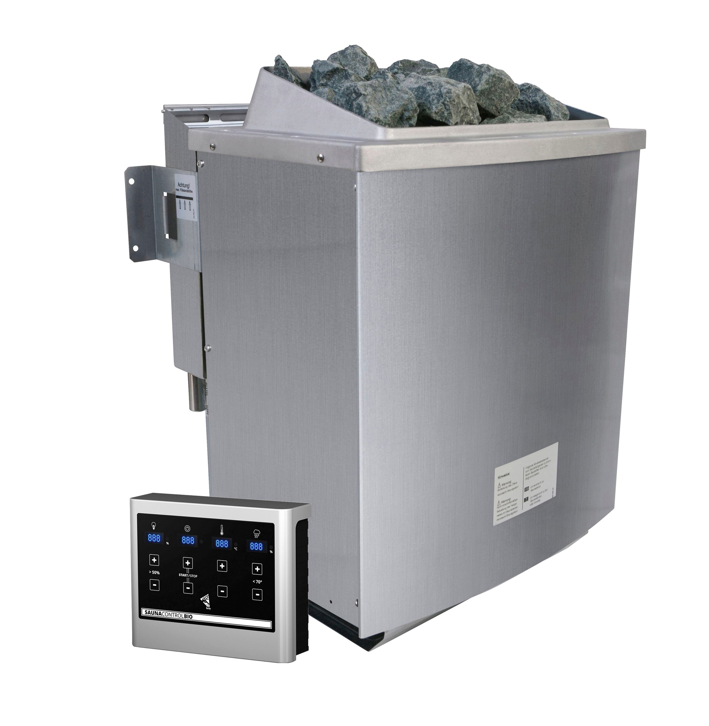 Karibu Sauna »Solida«, 9 KW-Bio-Ofen mit externer Steuerung