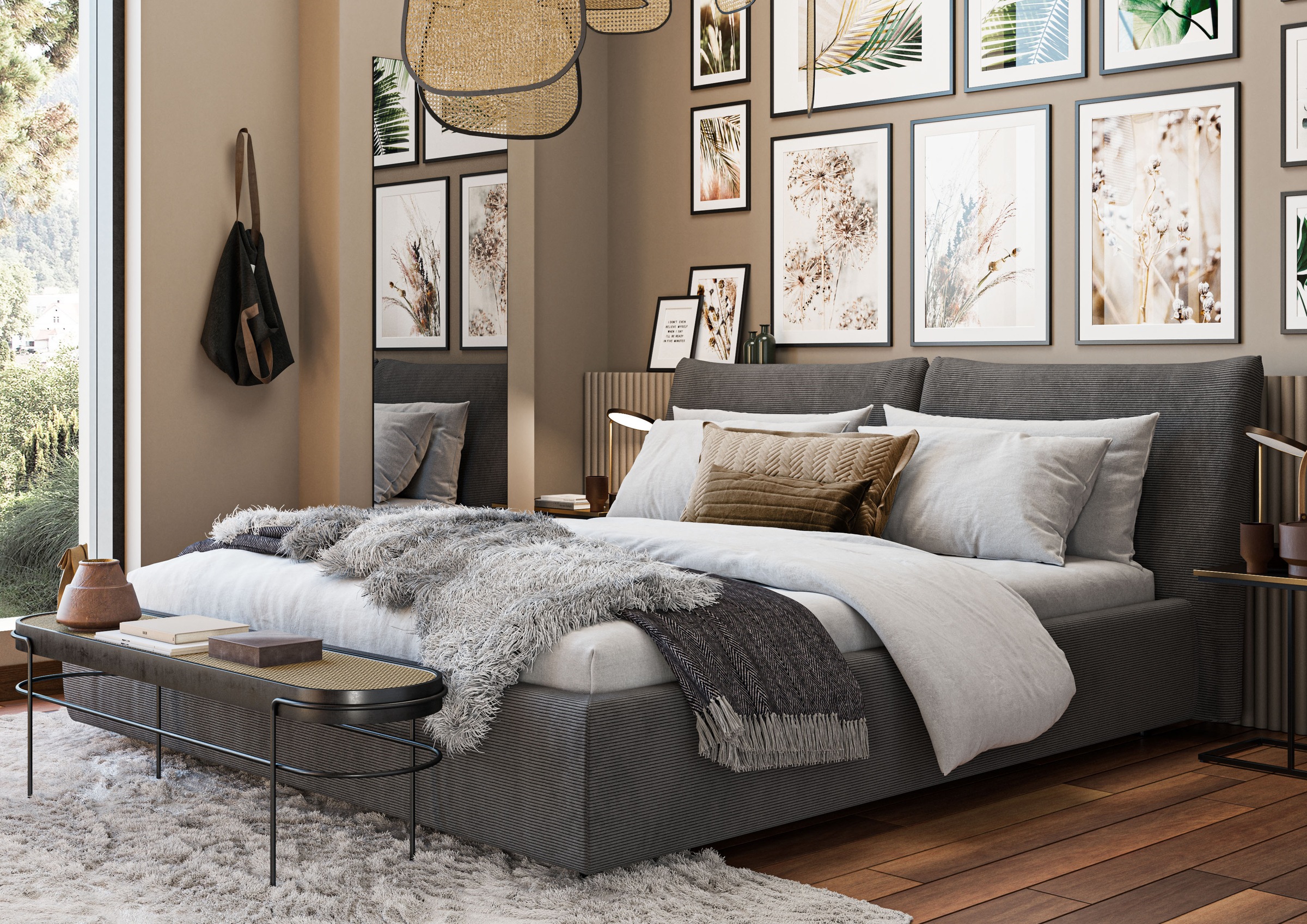 Home affaire Polsterbett "Priora in 4 Breiten bis 200cm" auch in NaturLEDER günstig online kaufen