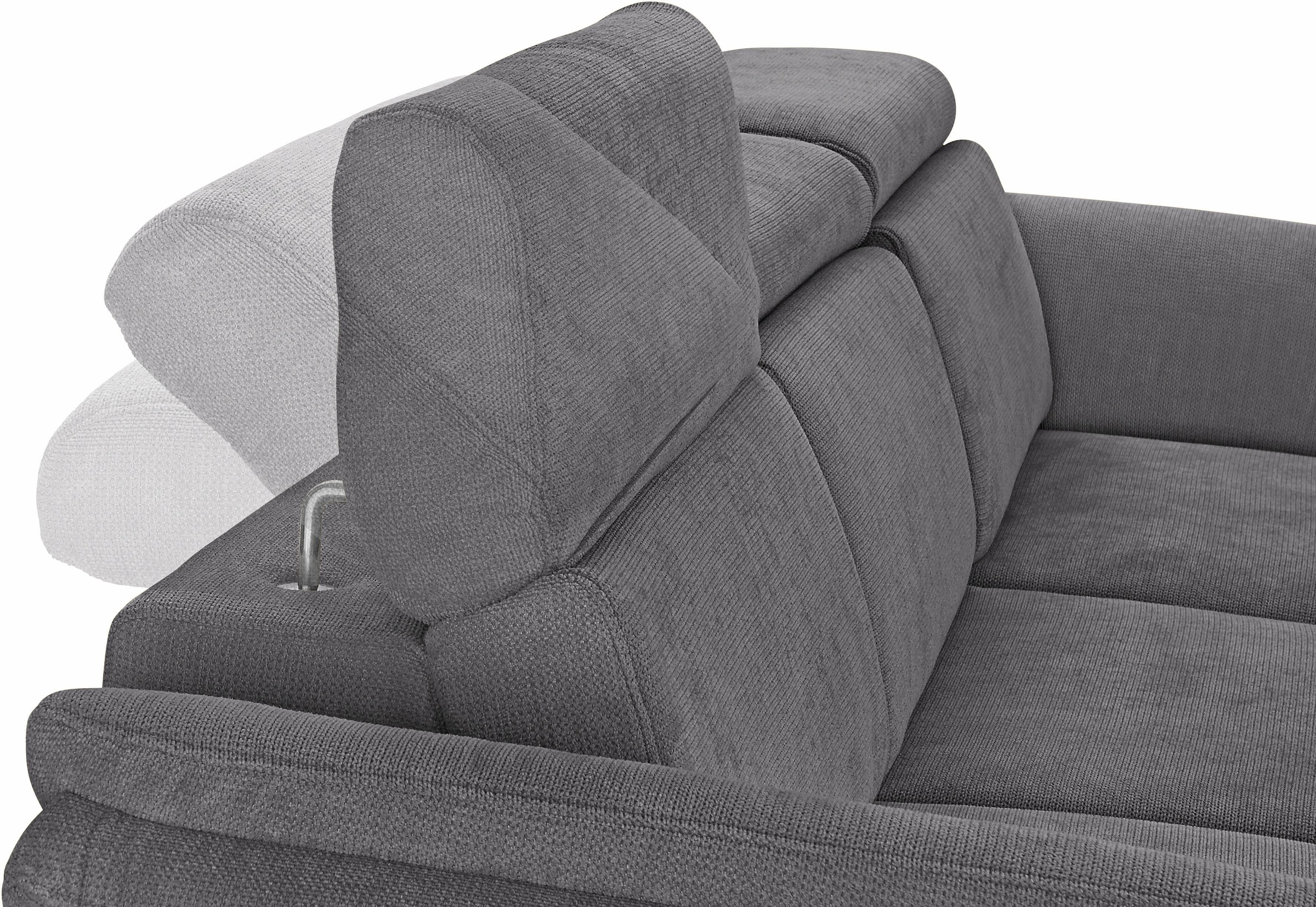 sit&more Ecksofa »Avignon L-Form«, Kopfteilverstellung, wahlweise mit Bettfunktion und Bettkasten
