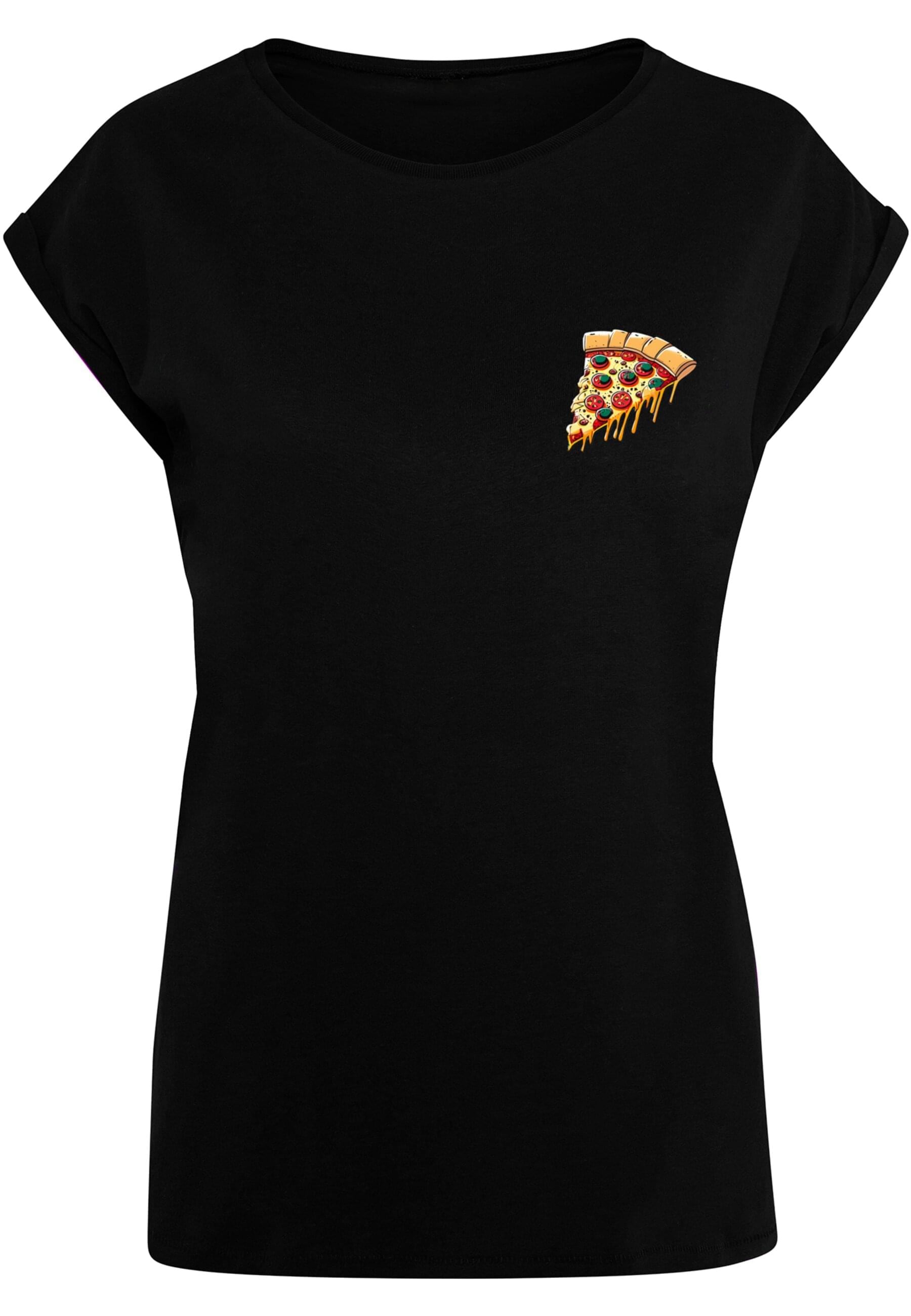 T-Shirt »Merchcode Damen Ladies Pizza Comic Extended Shoulder Tee«, (1 tlg.)