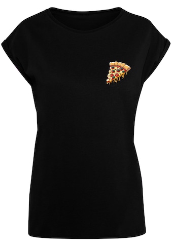 T-Shirt »Merchcode Damen Ladies Pizza Comic Extended Shoulder Tee«, (1 tlg.)